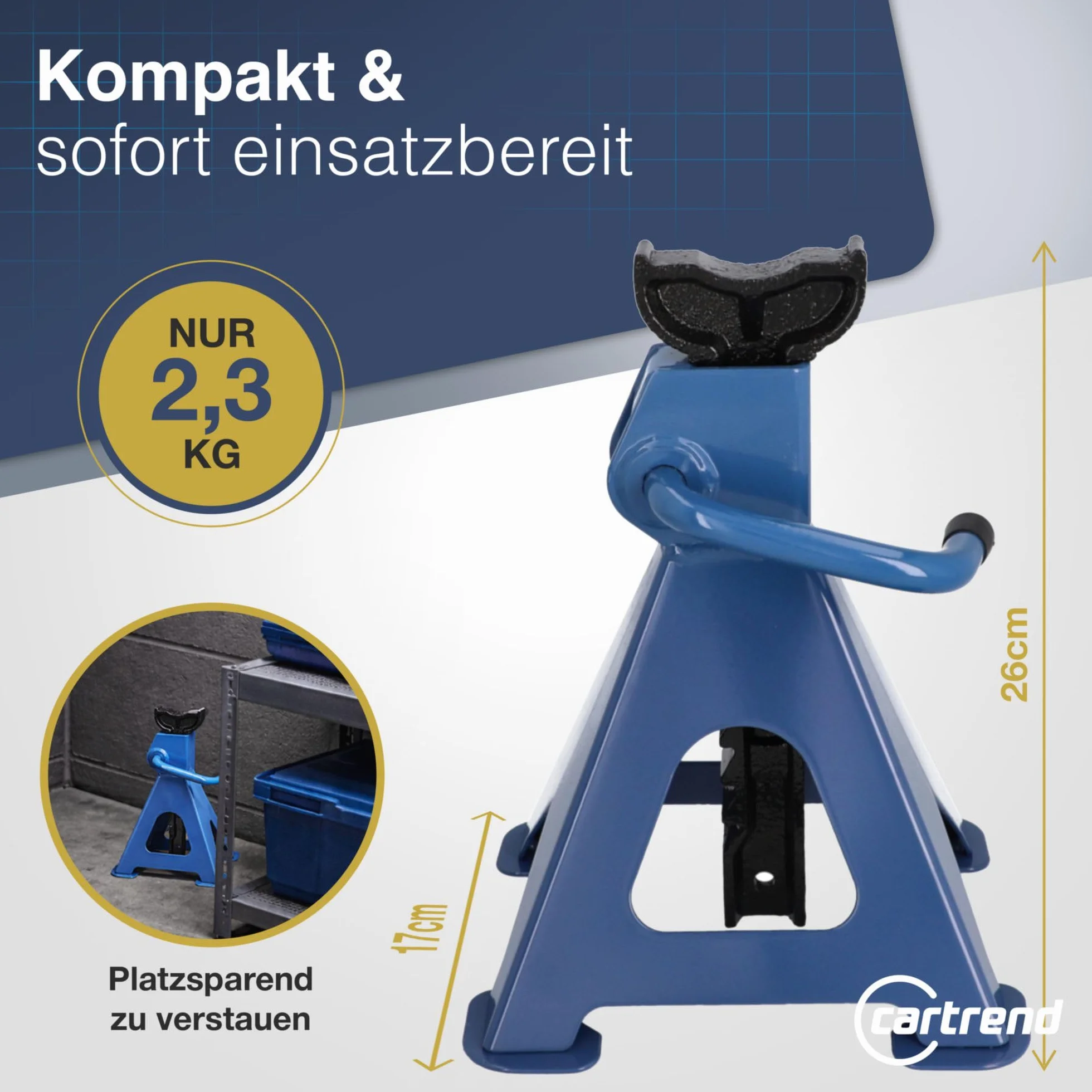 CARTREND Stojak 2 tony Regulacja wysokości 256-411 mm