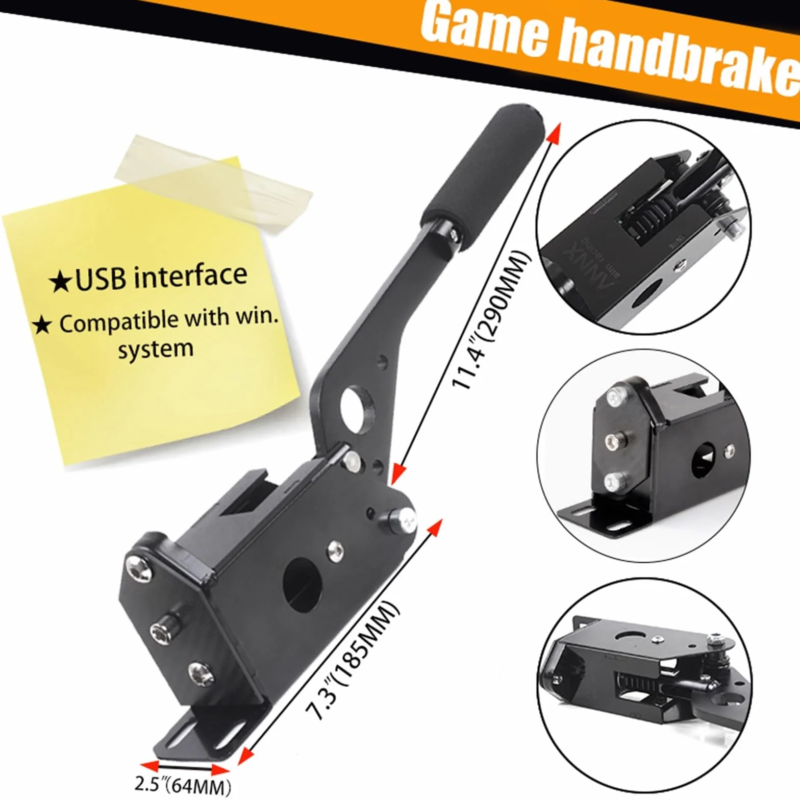 Dźwignia Hamulca Ręcznego płyta do hamulca ręczne Układ hamulcowy Hamulec ręczny Do Logitech G29/g27/g25 PC 14bit Czujnik Halla USB SIM Wyścigi Do gier wyścigowych T300 T500 Hydrauliczny hamulec ręcz