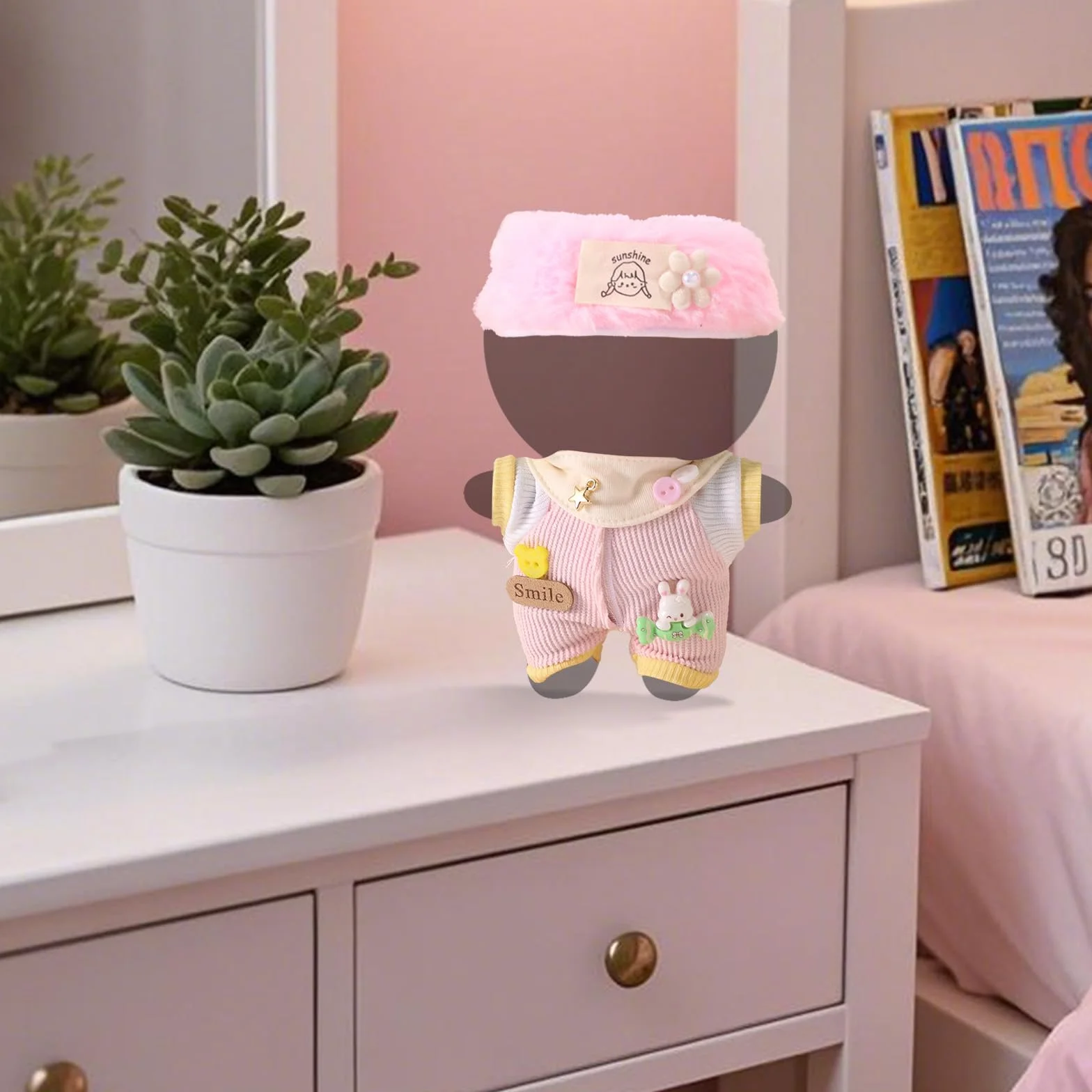 Lyreh 3szt 17cm Ubranek dla Lalki, Włączać 1 Kombinezon 1 Opaskę na Głowę i Szalik na Szyję Strój w Stylu Kawaii Sugar Bez Lalki w Zestawie