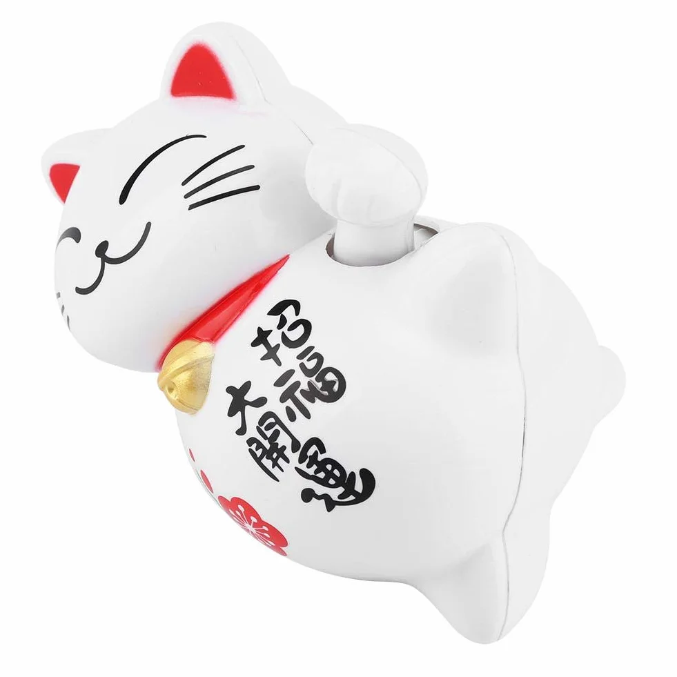 Zasilany energią słoneczną uroczy machający kot żywy i piękny chiński kot Maneki Neko bogactwo szczęście kot fengshui szczęśliwy kot wahadłowe ramię do dekoracji recepcji, samochodu, otworów