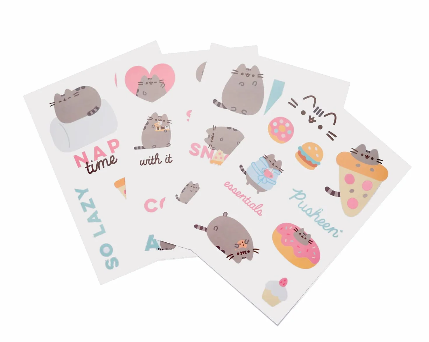 Grupo Erik Gadget Decals/kalkomania Pusheen Foodie Collection – wodoodporne naklejki wielokrotnego użytku, 9 x 5