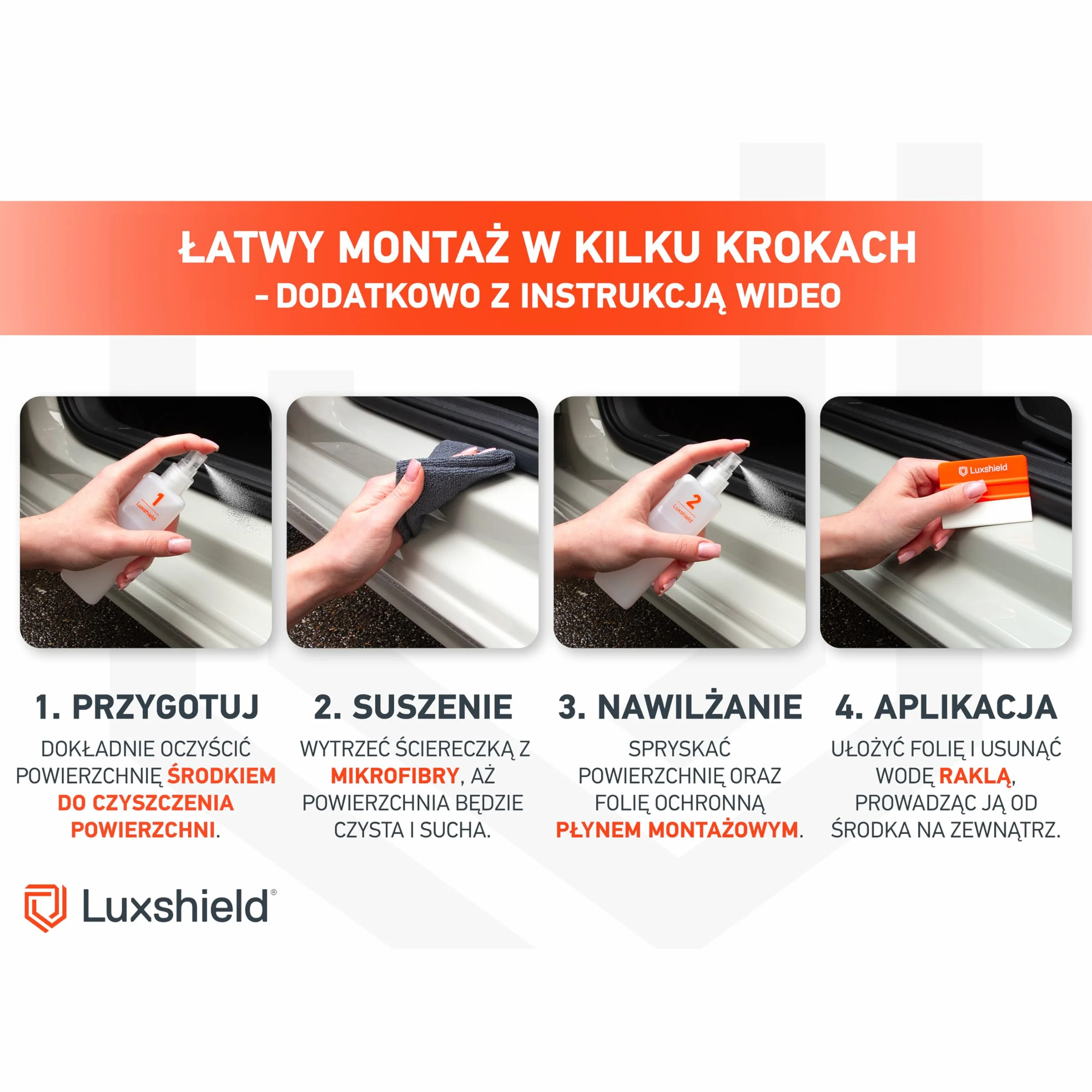 Luxshield folia ochronna progów kompatybilny z Renault Austral I 2022-2026 czarny karbon
