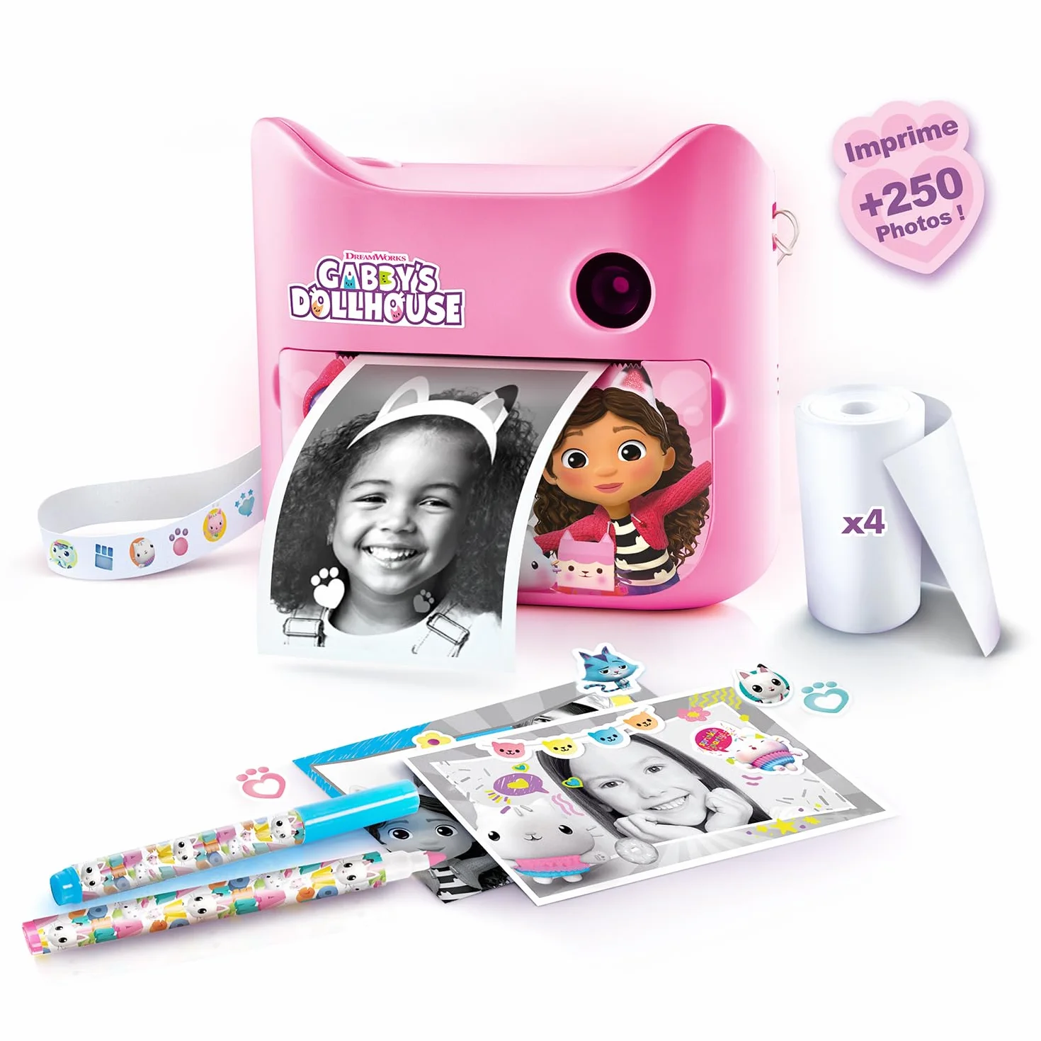 Canal Toys - Photo Creator- Gabby and the Magic House-Aparat do natychmiastowego drukowania-z 4 rolkami papieru i 4 flamastrami - bez tuszu - bankomat 005