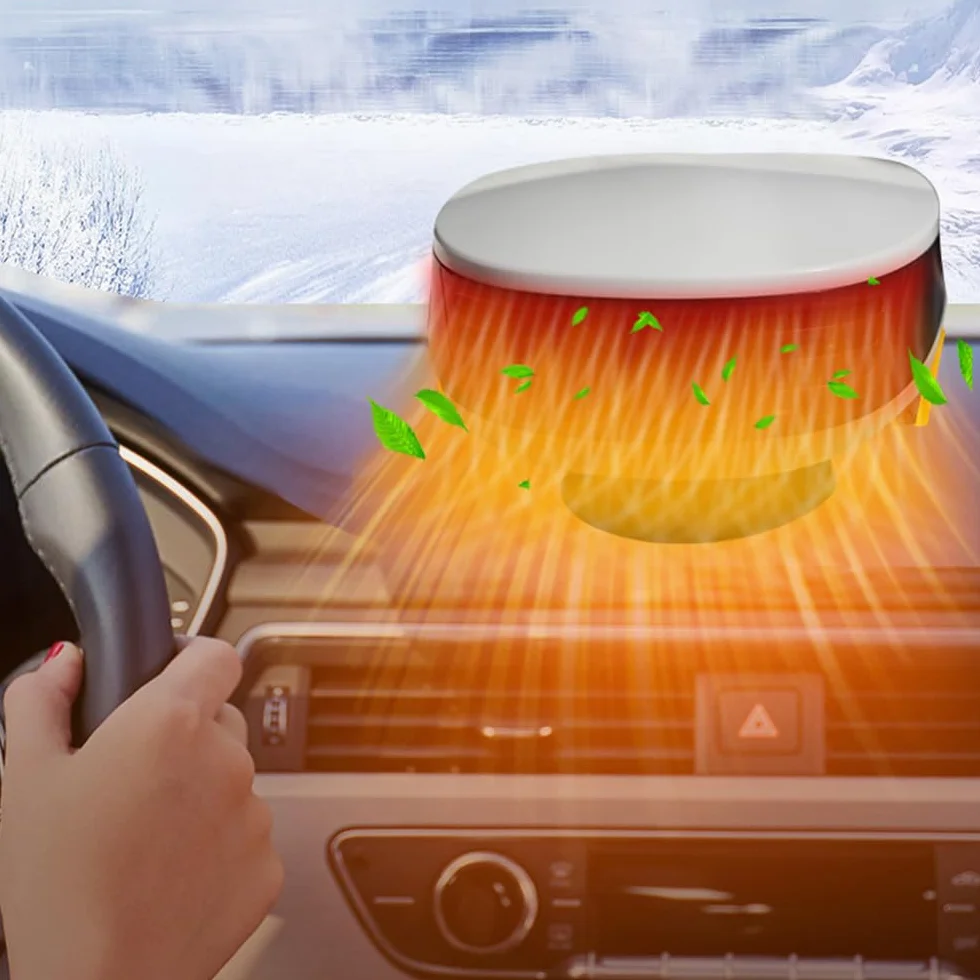 Przenośny termowentylator samochodowy 12V 120W 2w1 grzanie chłodzenie obrotowy 360°