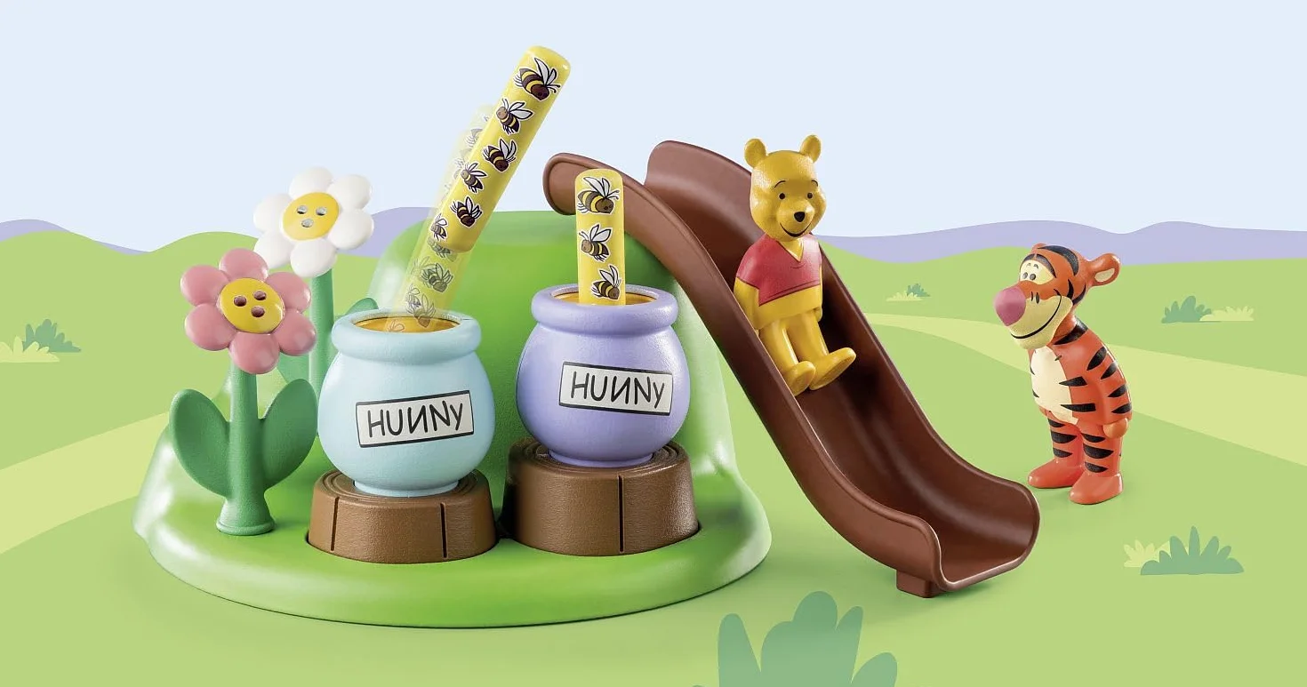 PLAYMOBIL 71317 1.2.3 & Disney: Pszczeli ogród Kubusia Puchatka i Tygrysa, zabawka edukacyjna dla maluchów, od 12 miesięcy