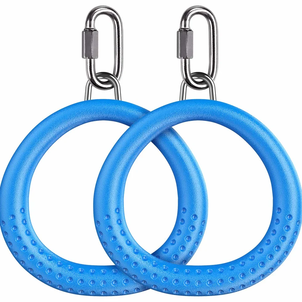 Dolibest SELEWARE 2 Pack Ninja Gymnastics Rings, Monkey Ring, Outdoor Backyard Ninja Accessory Set, Swing Bar Rings, Obstacle Track for Training Equipment for Children, 1000 lb Capacity
