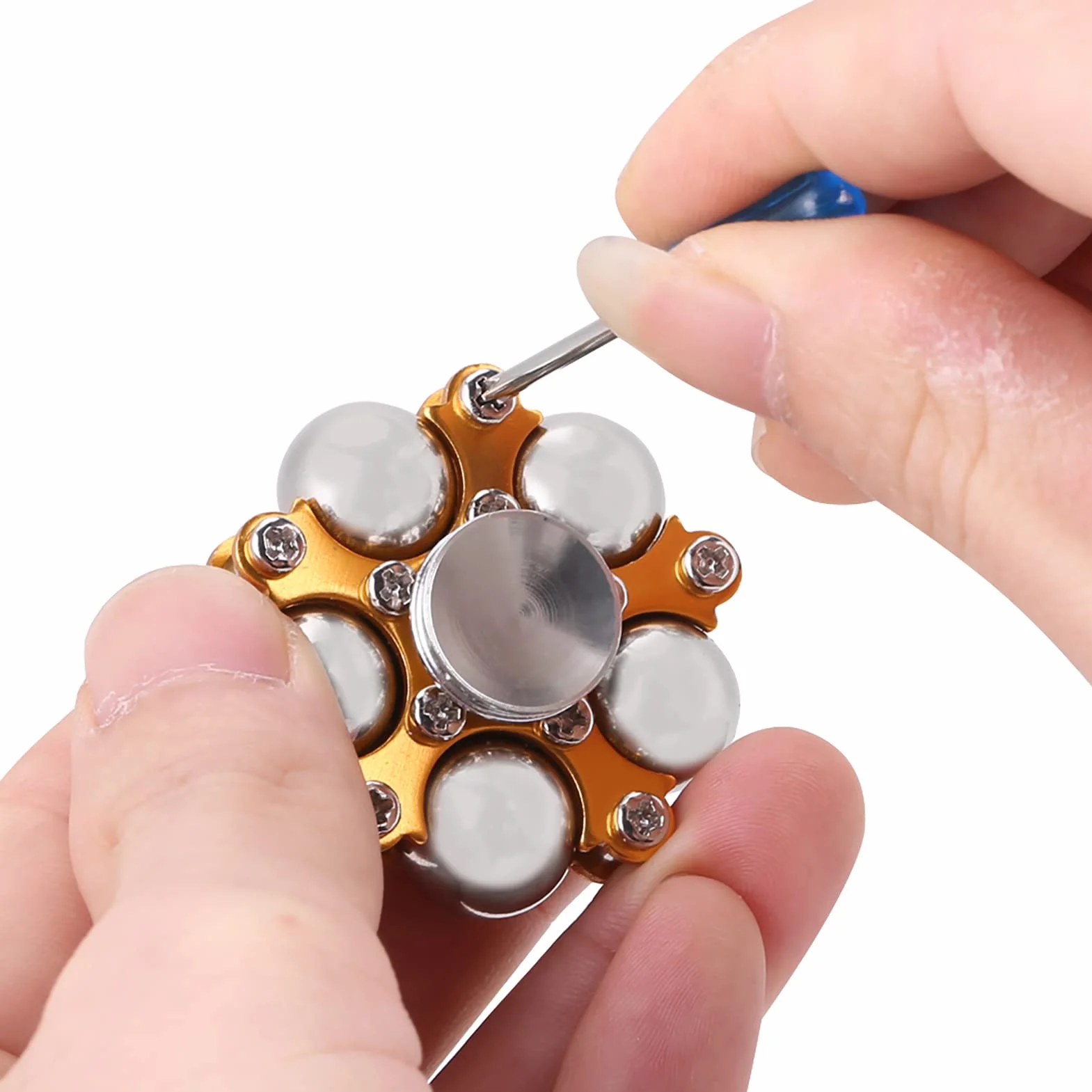 Gyro Focus Toy, Metalowy Diabelski Młyn Fidget Spinner Zabawki na Biurko ze Stojakiem Antystresowe Zabawki Ręczne dla Dzieci i Dorosłych