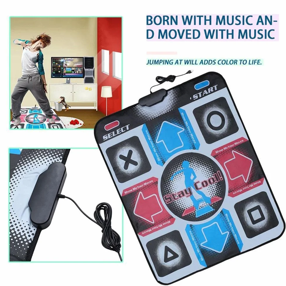 Mata do tańca, antypoślizgowa, odporna na ścieranie, DDR USB Dancing Pad, fitness, modelująca sylwetkę, mata do tańca, kompatybilna z 98/2000 / XP / 7
