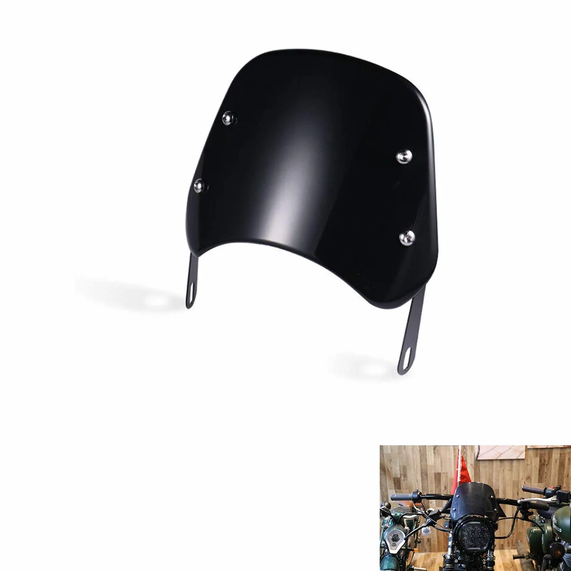 Uniwersalna osłona na przednią szybę motocyklową, owiewka do reflektorów motocyklowych o przekątnej 15 cm – 7", kolor czarny