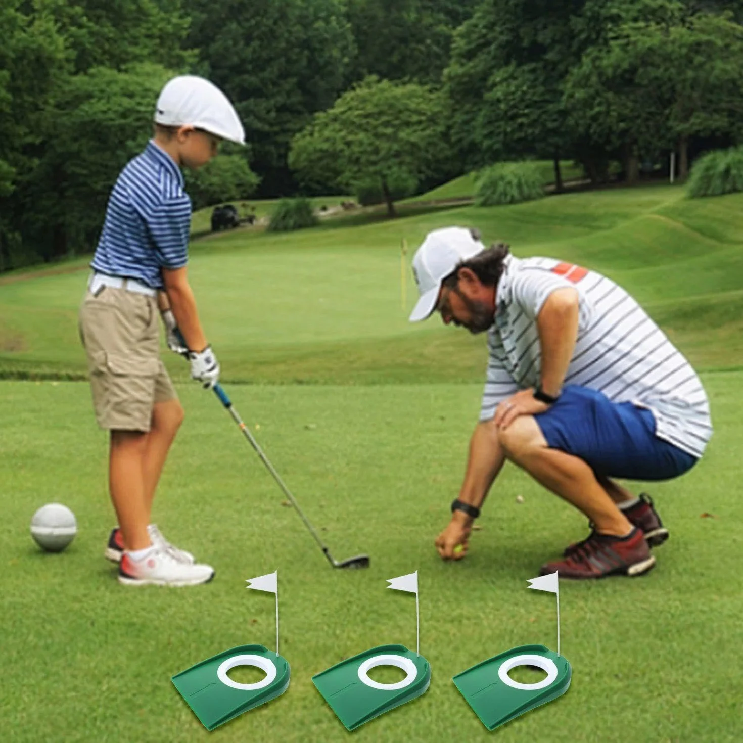 3-częściowy putter golfowy, wewnętrzna praktyka golfowa, pomoc do treningu golfowego, kryty mini gra golfowa, akcesoria do golfa