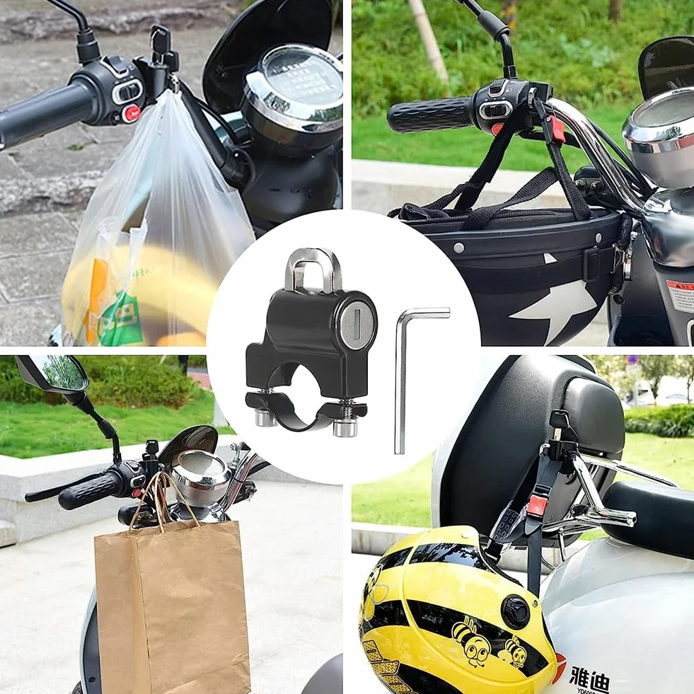 Zamek do kasku motocyklowego, antykradzieżowy, zamek zabezpieczający przed kradzieżą, kask motocyklowy, uniwersalne zapięcie do kasku motocyklowego, zamek bezpieczeństwa, akcesoria