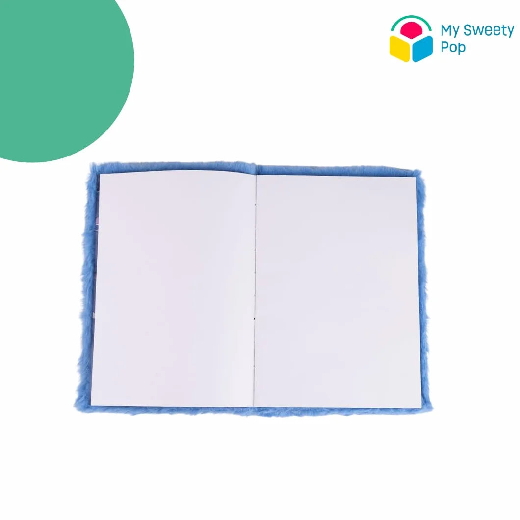 Notatnik Stitch Disney, pamiętnik intymny, pluszowy, niebieski, futrzany, format A5, dla dziewczynek i chłopców, artykuły szkolne i prezent urodzinowy dla dzieci