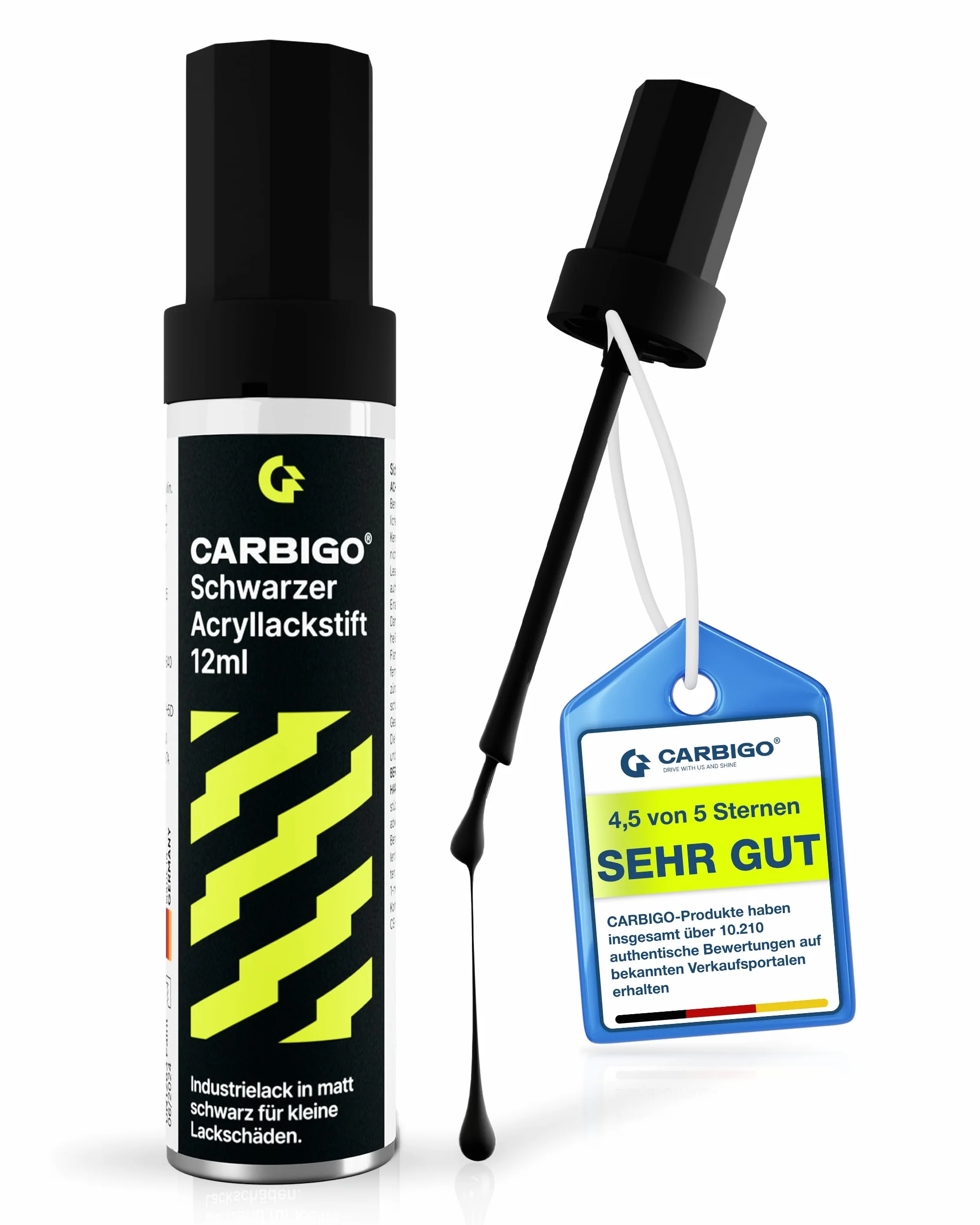 Carbigo Pisak do lakieru samochodowego czarny matowy 12 ml RAL