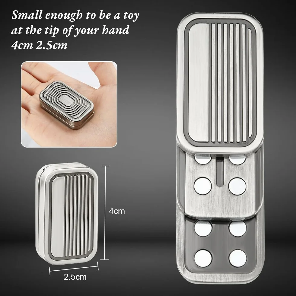 HOTUT Fidget Slider Toys, metalowy blok, Push EDC, zabawki fidget, dla dorosłych z ADHD, ostrości, lęku, autyzmu, łagodzenia stresu, zabawki biurkowe, suwak magnetyczny, prezenty dla chłopaka i ojca
