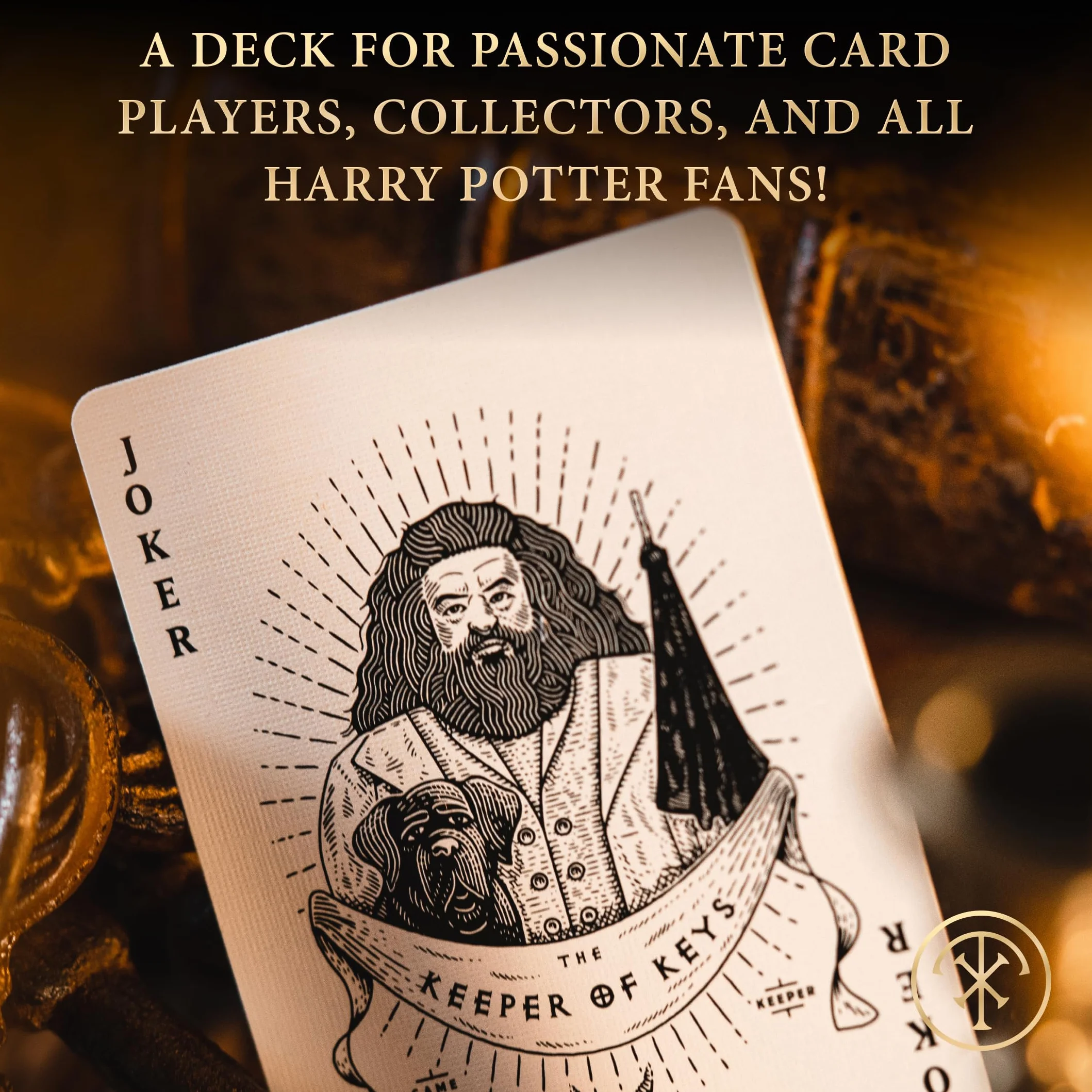 theory11 Karty do gry Harry Potter Wersja Żółta - Wysokiej jakości, 52 karty, Poker, Skat, Wyprodukowane w USA, Żółte, Unisex, 3+ lata, 36 miesięcy