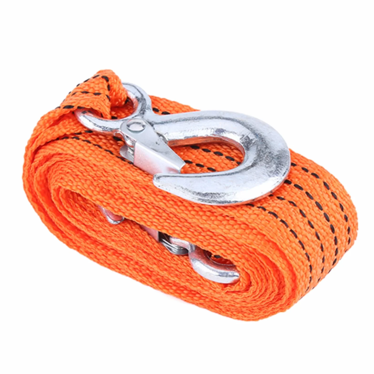 Kabel holowniczy 3-tonowy z hakami, lina holownicza pomarańczowa