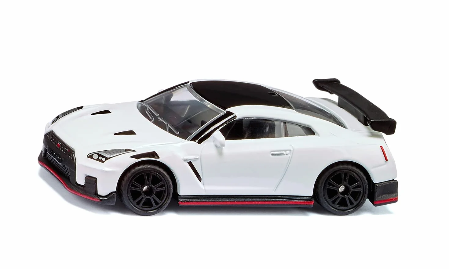 Siku 1579, Nissan GT-R Nismo, Zabawkowy samochód, Metal,tworzywo sztuczne, Czarny,biały, Z gumowymi oponami i spojlerem
