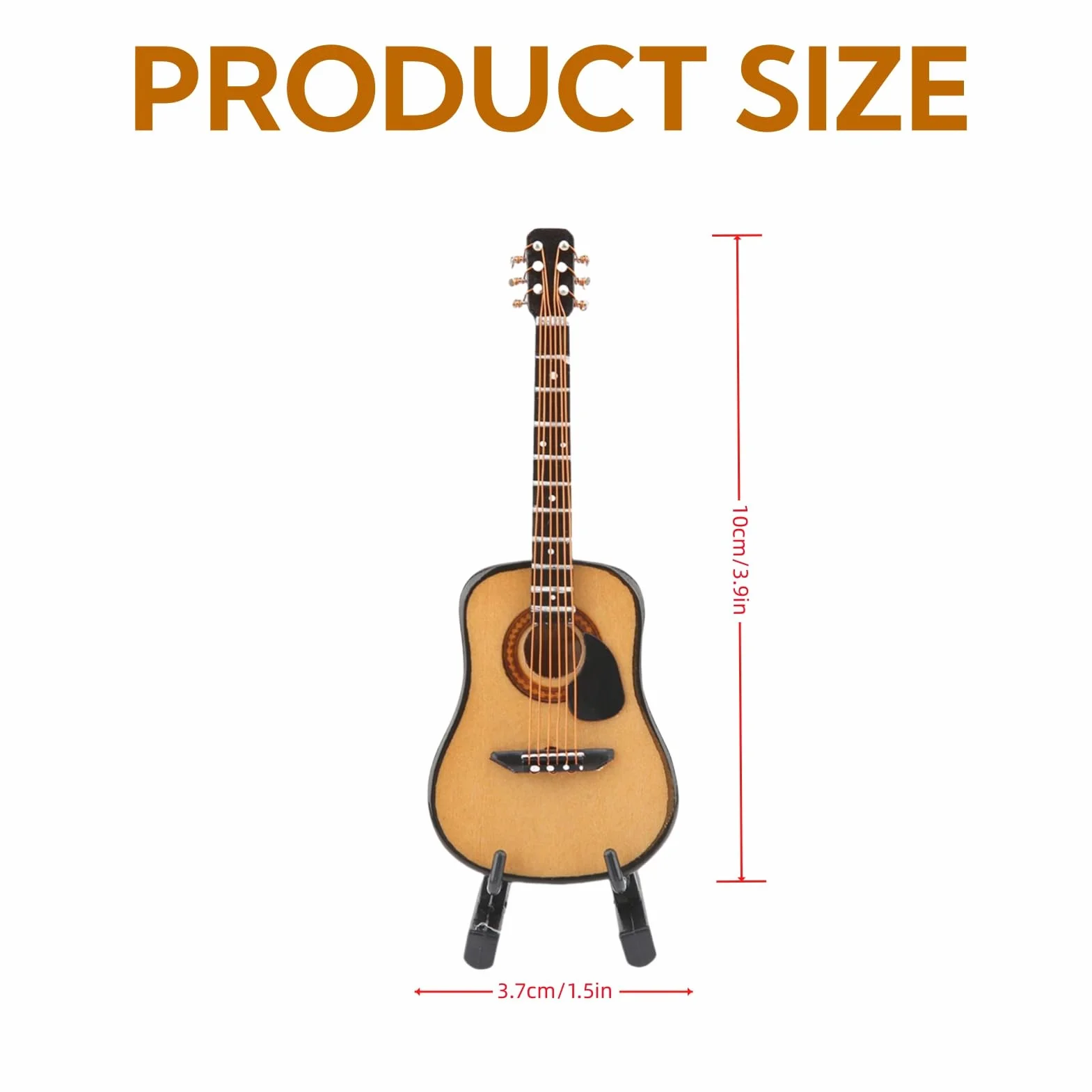 HEEPDD Miniaturowy model gitary, drewniana ozdoba gitarowa ze stojakiem do dekoracji domowego biura świąteczne prezenty urodzinowe 10 cm dla miłośników muzyki kolekcjonerzy gitar entuzjaści dekoracji