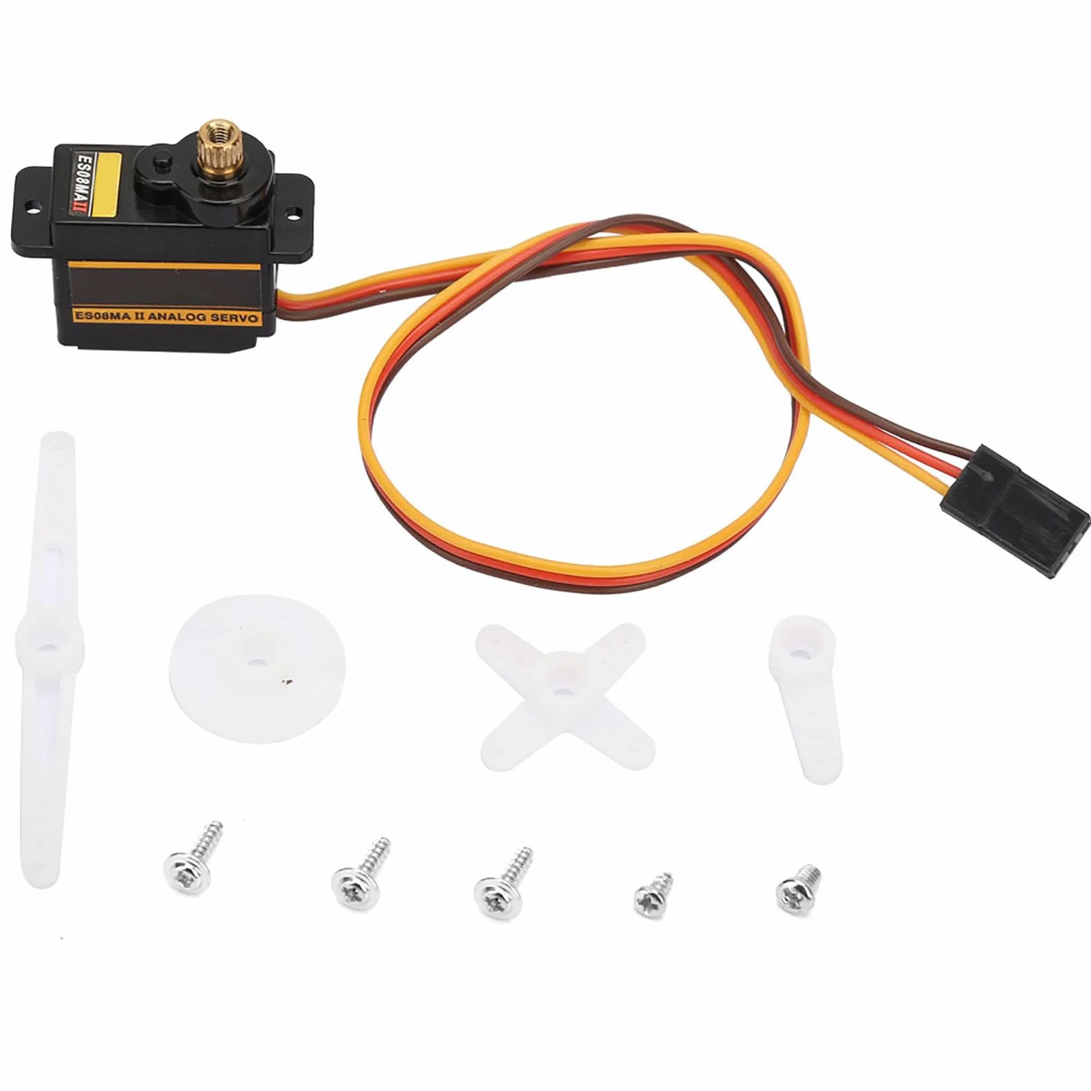 Akozon ES08MA II - Servo Analogowe Szybkie z Metalowym Sprzętem, 12G, 1,8 Kg, 10S, Futaba/Jr Kompatybilne - Idealne do Stałego Skrzydła, 450 Helikopterów i Robotów