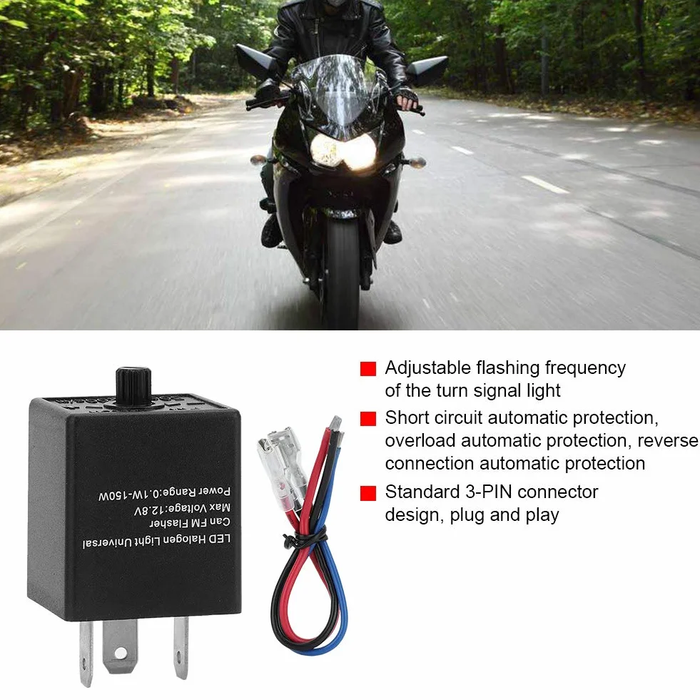 Przekaźnik kierunkowskazu LED 12V 24V 3-PIN regulowany do samochodu motocykla