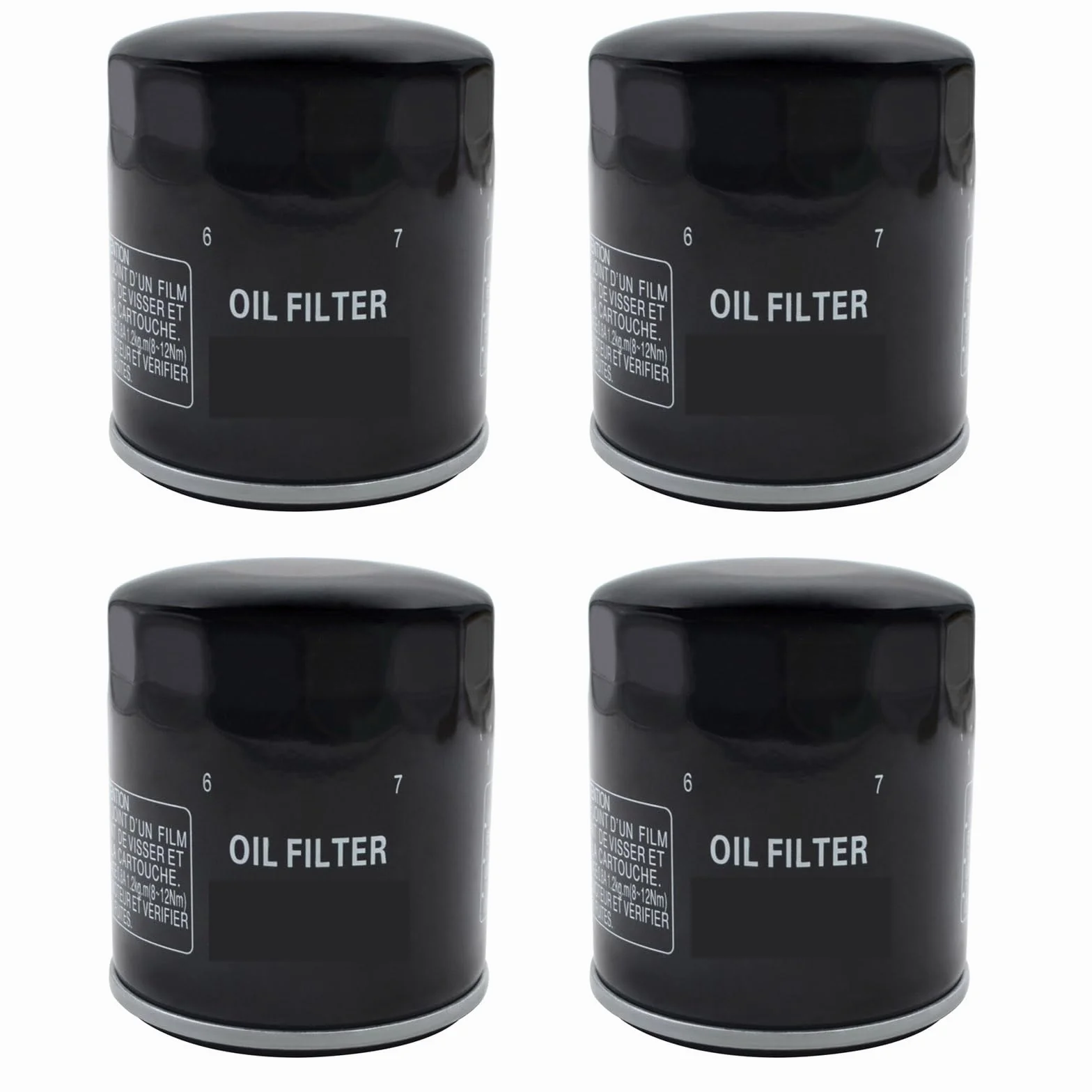 szklany filtr oleju Pasuje do Harley FLRT Freewheeler FLS Softtail Slim FLSB Sport Glide FLSL 63798-99 Filtr oleju motocyklowego(4PCS)