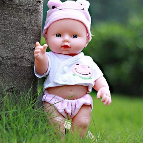 Semme Symulacja lalki dla niemowląt, 30 cm, winyl, wodoszczelny korpus realistyczny, miękki, prawdziwy outfit Miła zabawka dla noworodków (Pink)