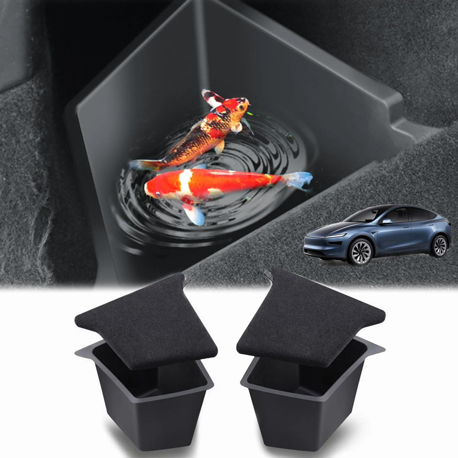 GAFAT Tesla Model Y Juniper 2025 2026 organizer do bagażnika, z termoplastycznego elastomeru poliestrowego, wodoszczelne pudełko do przechowywania, półka do przechowywania po stronie bagażnika, z