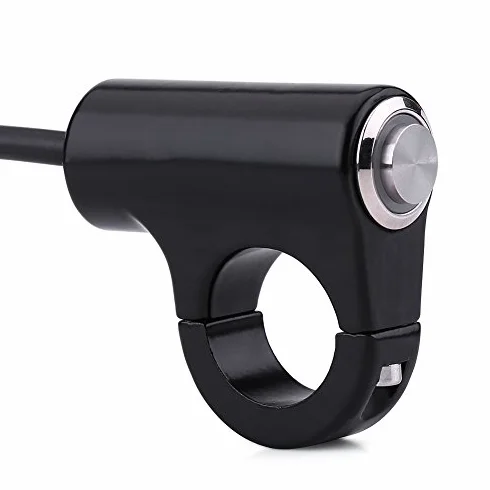 Keenso Motocyklowy przełącznik na kierownicę, 7/8", 22 mm, wodoszczelny, motocyklowy, przycisk na kierownicę (styl B Self-Locking Button with Light)