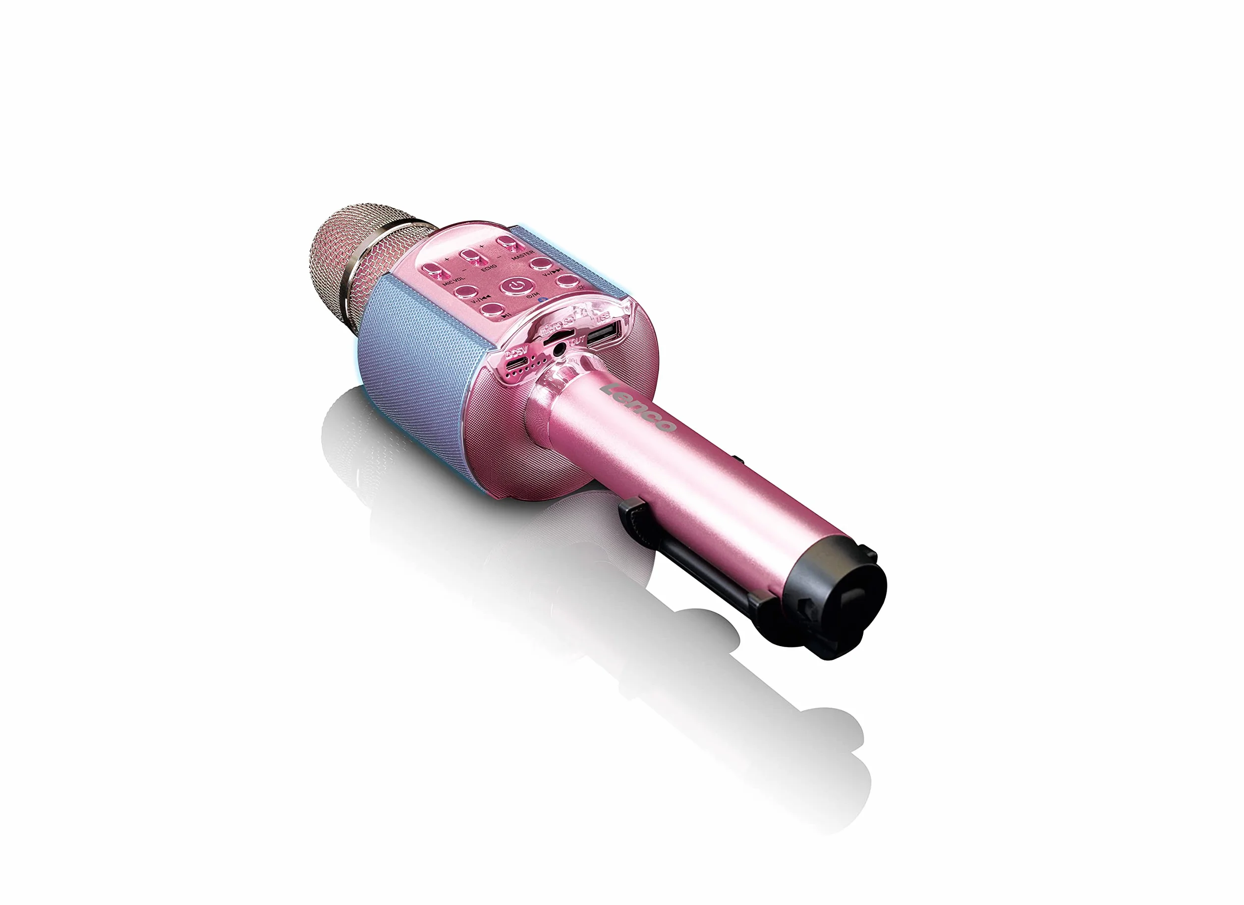 Lenco BMC-090PINK Mikrofon do Karaoke, 8 x 7.5 x 27.5 cm, różowy