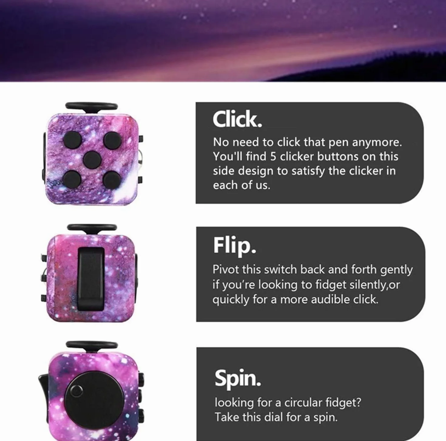 Yetech Galaxy Zabawka Sensoryczna Fidget Toy Zabawka Przeciw Stresowi Anty-Lęk dla Dzieci i Dorosłych