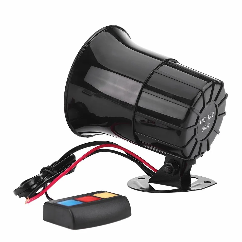 Qiilu QL04306 12V 30 W Car Motorcycle Alarm Warning Syrena Horn 3 Sound Głośnik