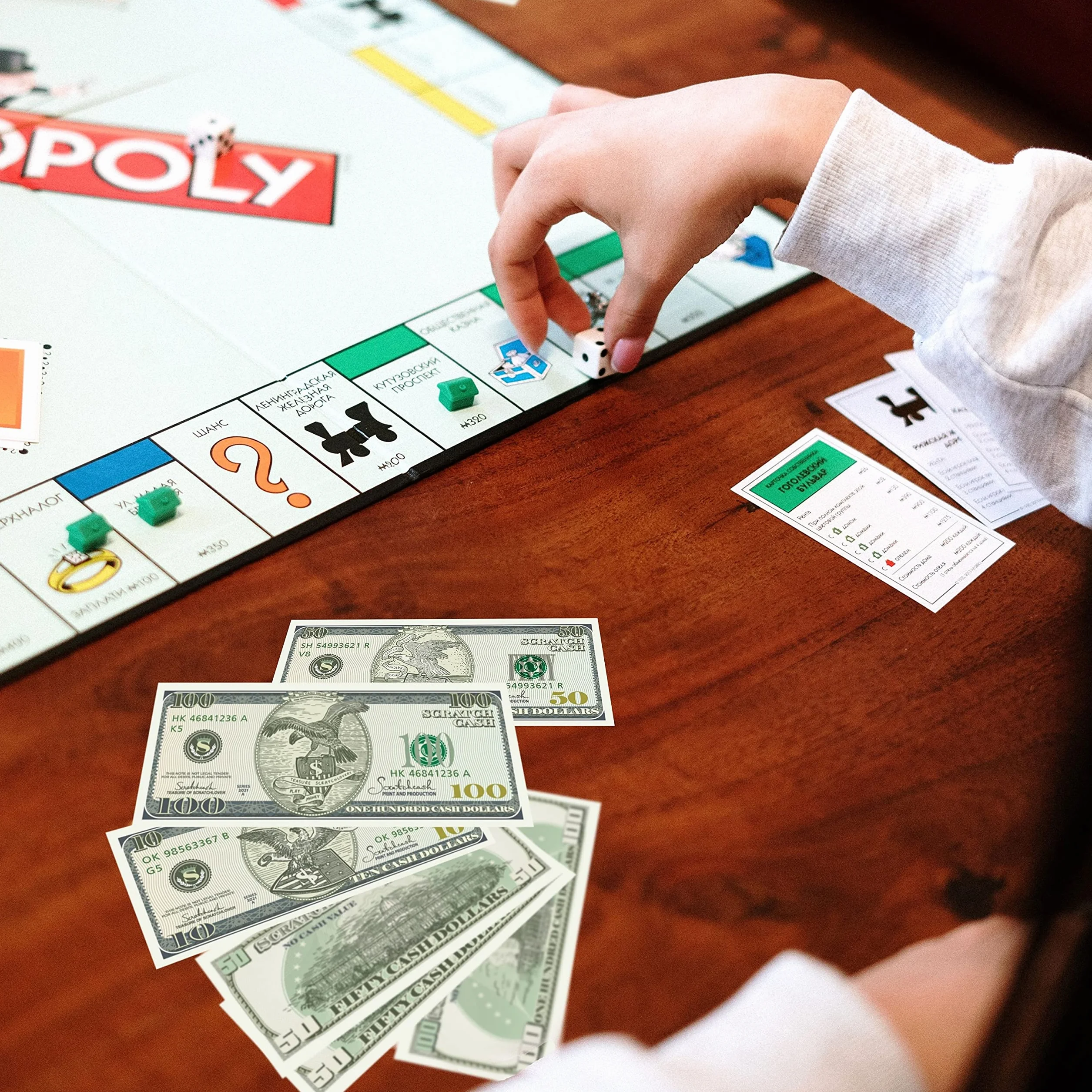 Scratch Cash 100 x $100 Old Style Dollars (rzeczywisty rozmiar)