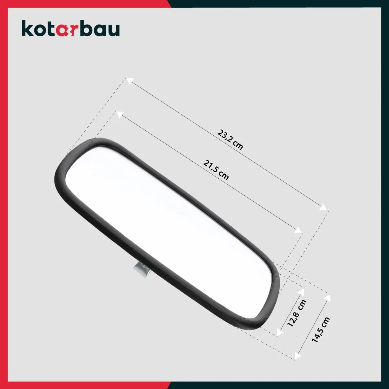 KOTARBAU® Lusterko Uniwersalne 19 x 23 cm do Ciągnika Ładowarki Koparki PCV Lustro do Sprzętu Rolniczego Zewnętrzne