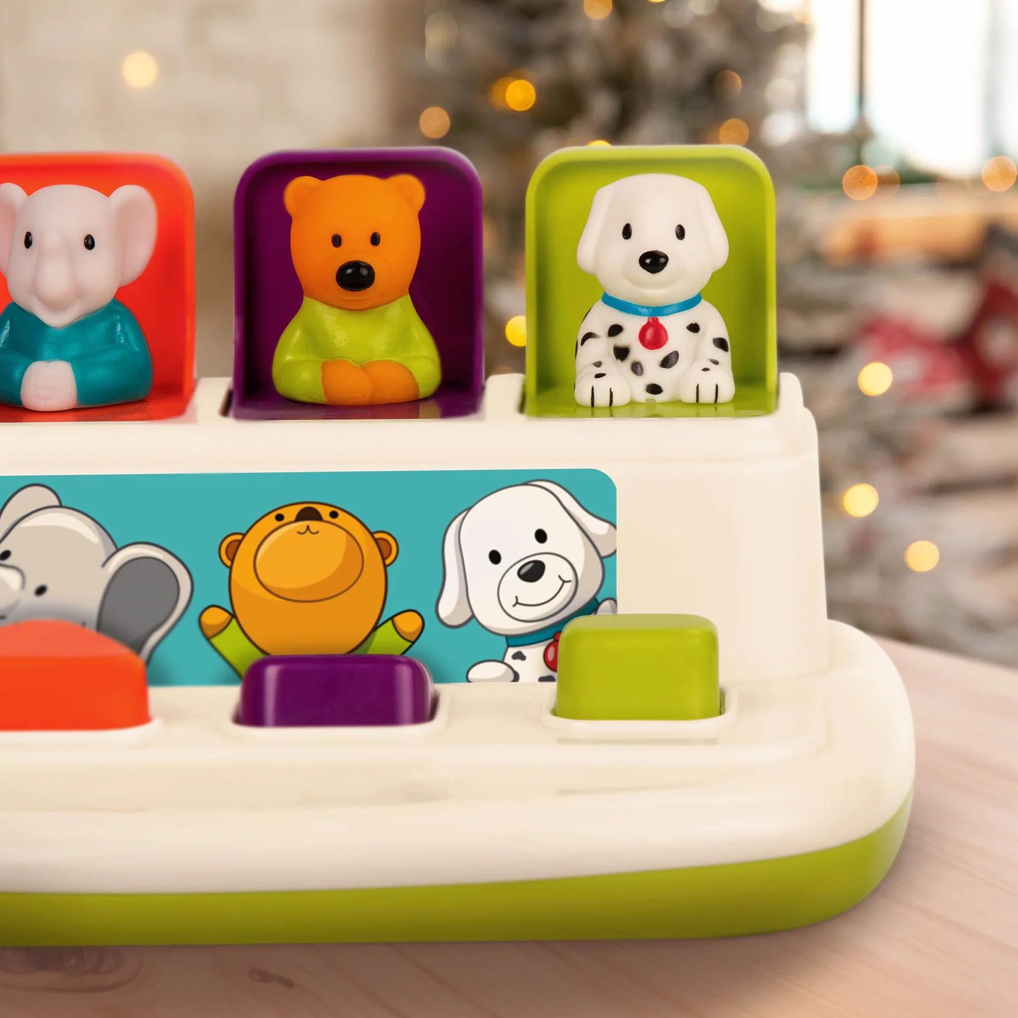 Battat – Pop Up Pals – sortowanie kolorów, zabawka Push and Pop Up dla dzieci od 18 miesięcy + BT2613Z