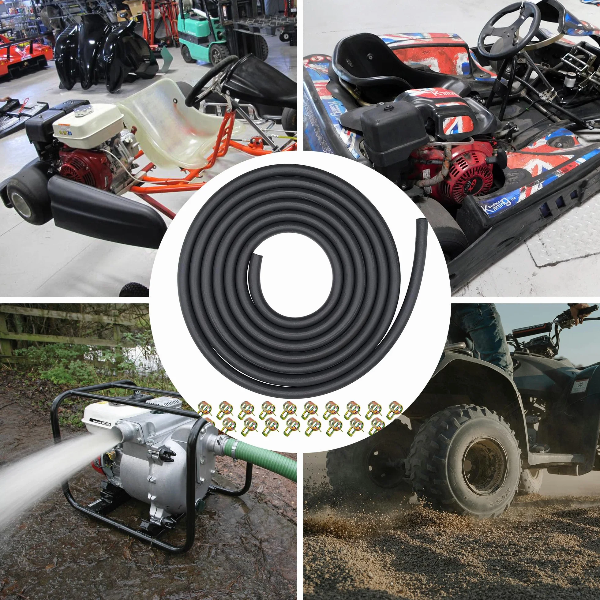 Wąż paliwowy 5 mm (3/16") 2,4 m do małych silników Honda, Kawasaki, Kohler, Briggs & Stratton