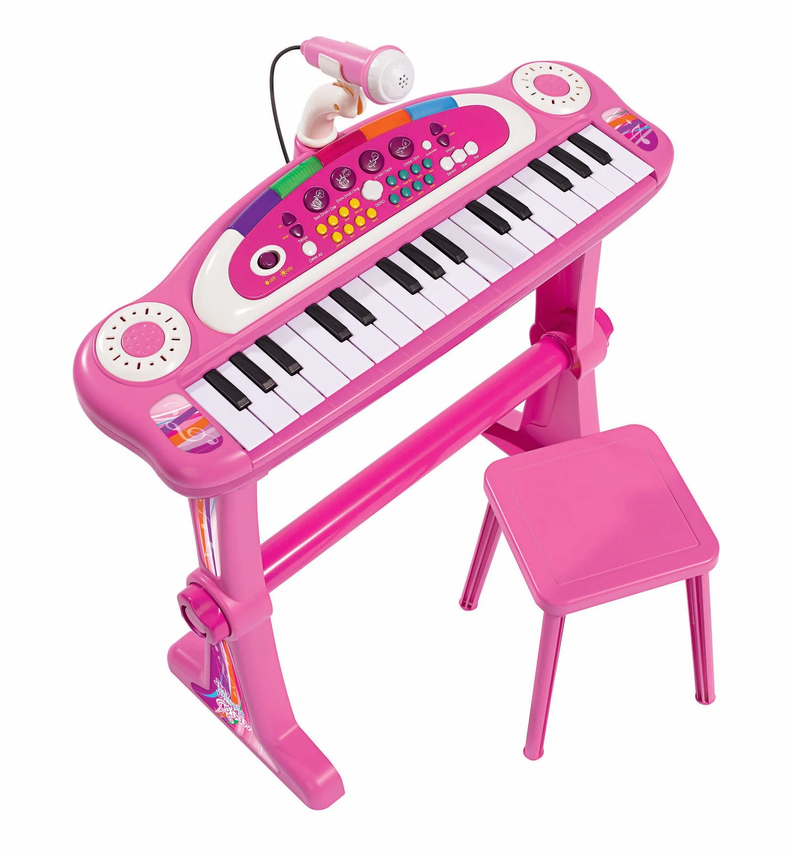 Simba 106830690 – My Music World Girls stojąca klawiatura, 31 przycisków, światło i dźwięk, 55 cm, od 3 lat