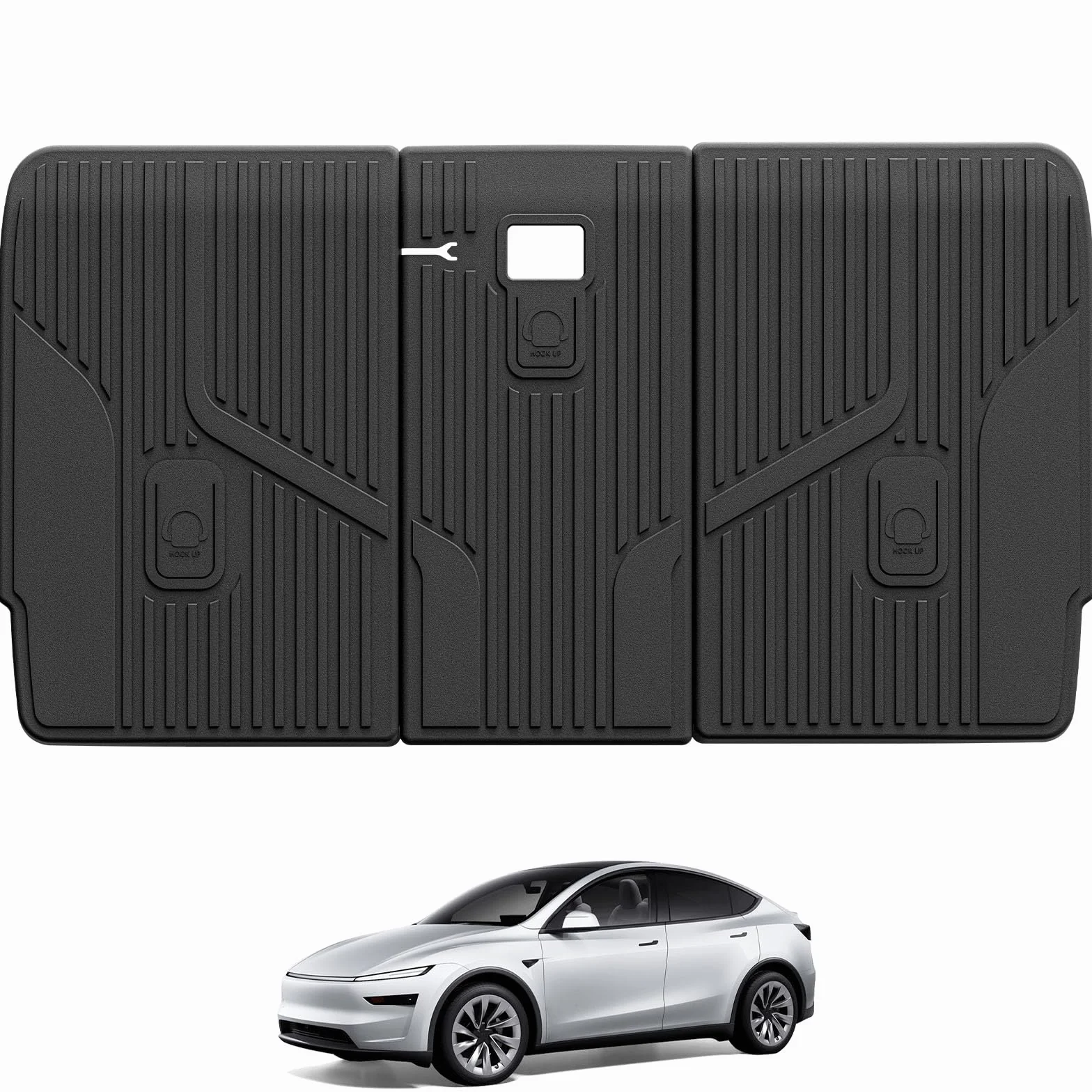 Maty na oparcie do Tesla Model Y Juniper 2025-2026, TPE, gumowe, antypoślizgowe, czarne