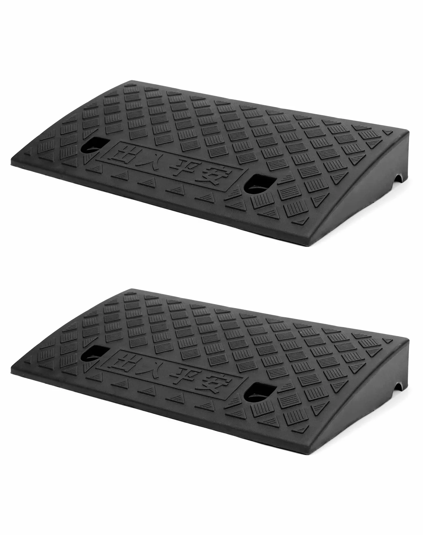 QWORK® 2 Pack Plastikowy Krawężnik Rampa Rampa Samochodowa Wózek inwalidzki Samochód Pojazd Karawana Motocykl 49 X 27 X 7 cm
