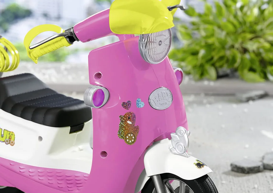BABY born City RC Glam-Scooter, zdalnie sterowana hulajnoga dla lalek z funkcją oświetlenia, 830192 Zapf Creation
