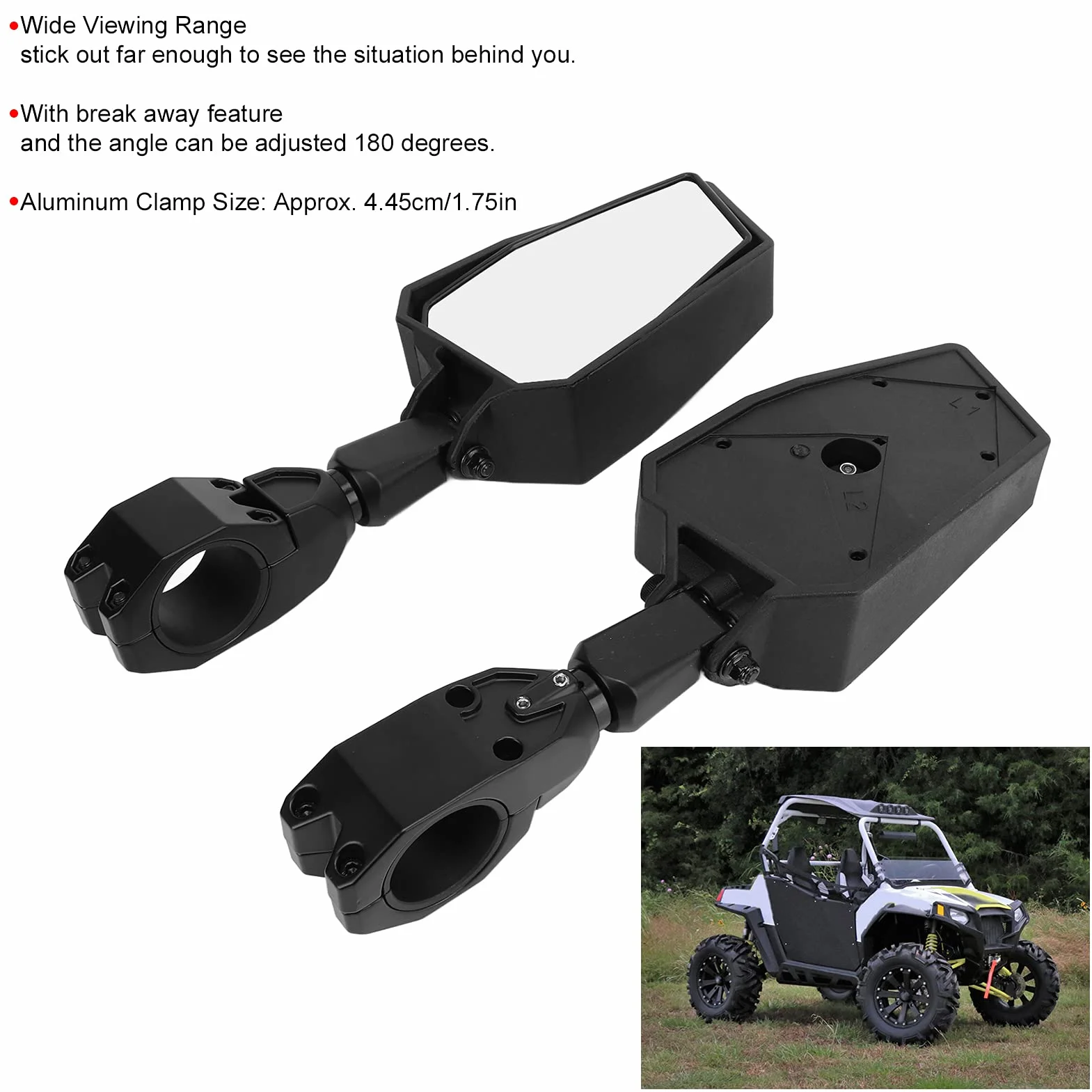 Wide Angle All Terrain Beach Bike Mirror 1.75" Reflektor montażowy