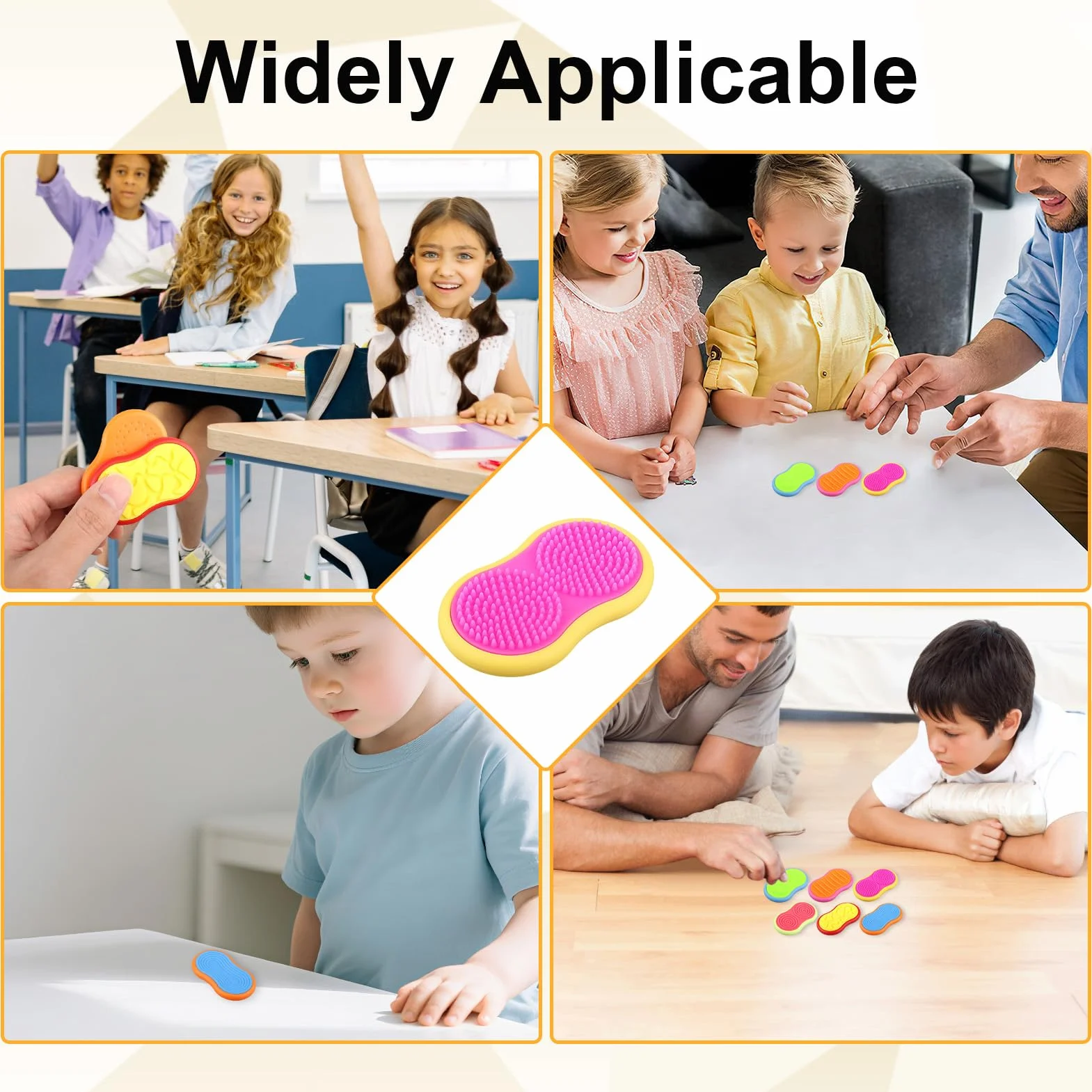Fidget Toys Magnetyczne suwaki, zestaw 6 zabawek sensorycznych, miękkie silikonowe kamienie sensoryczne do koncentracji i relaksu, dla osób z autyzmem, ADHD, antystresowe, dla dorosłych i dzieci