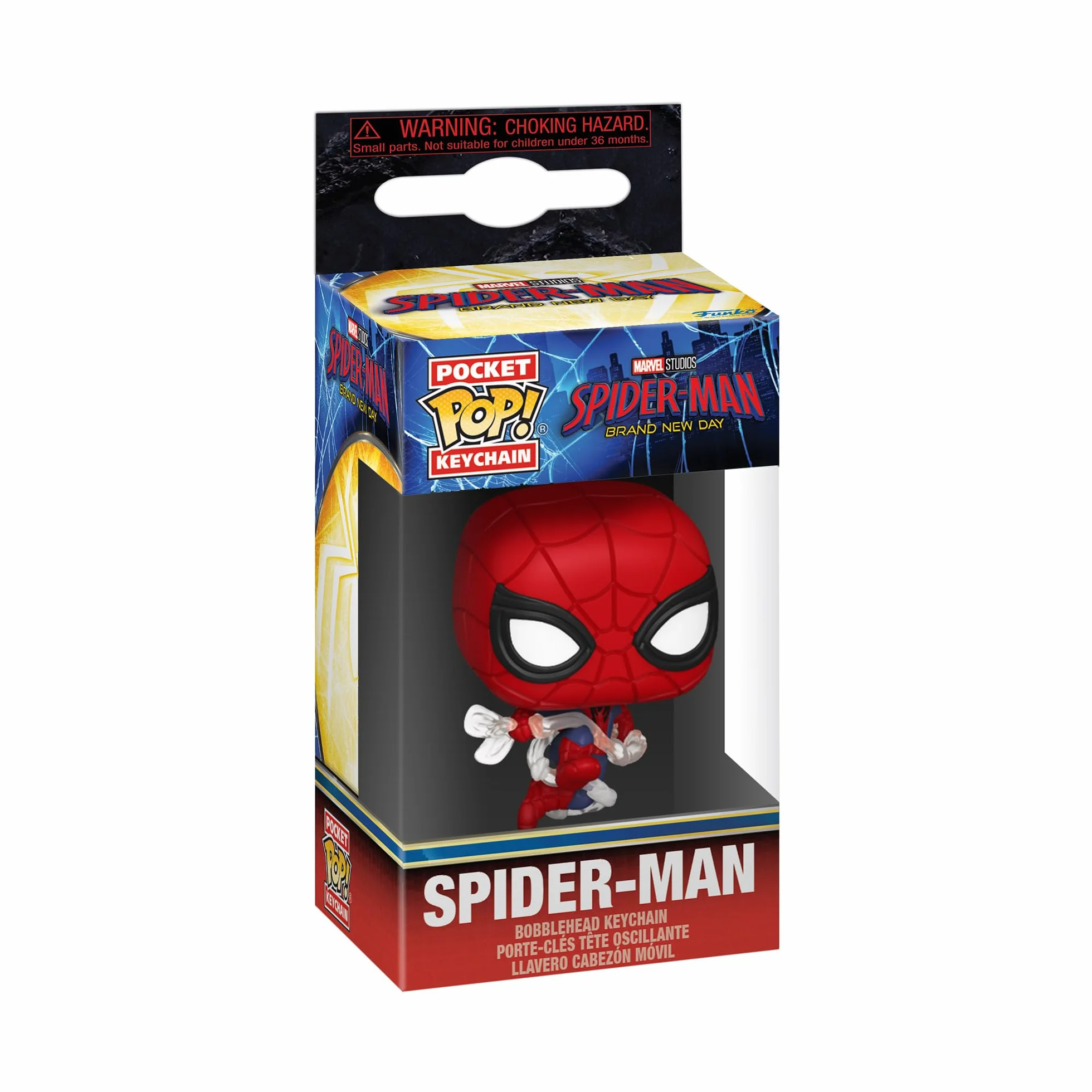 Funko POP! Brelok: Spider-Man Day - Spider-Man Nowość Brelok - Kolekcjonerska mini figurka - Wypełnienie pończoch - Pomysł na prezent - Oficjalny towar - Wystrój plecaka