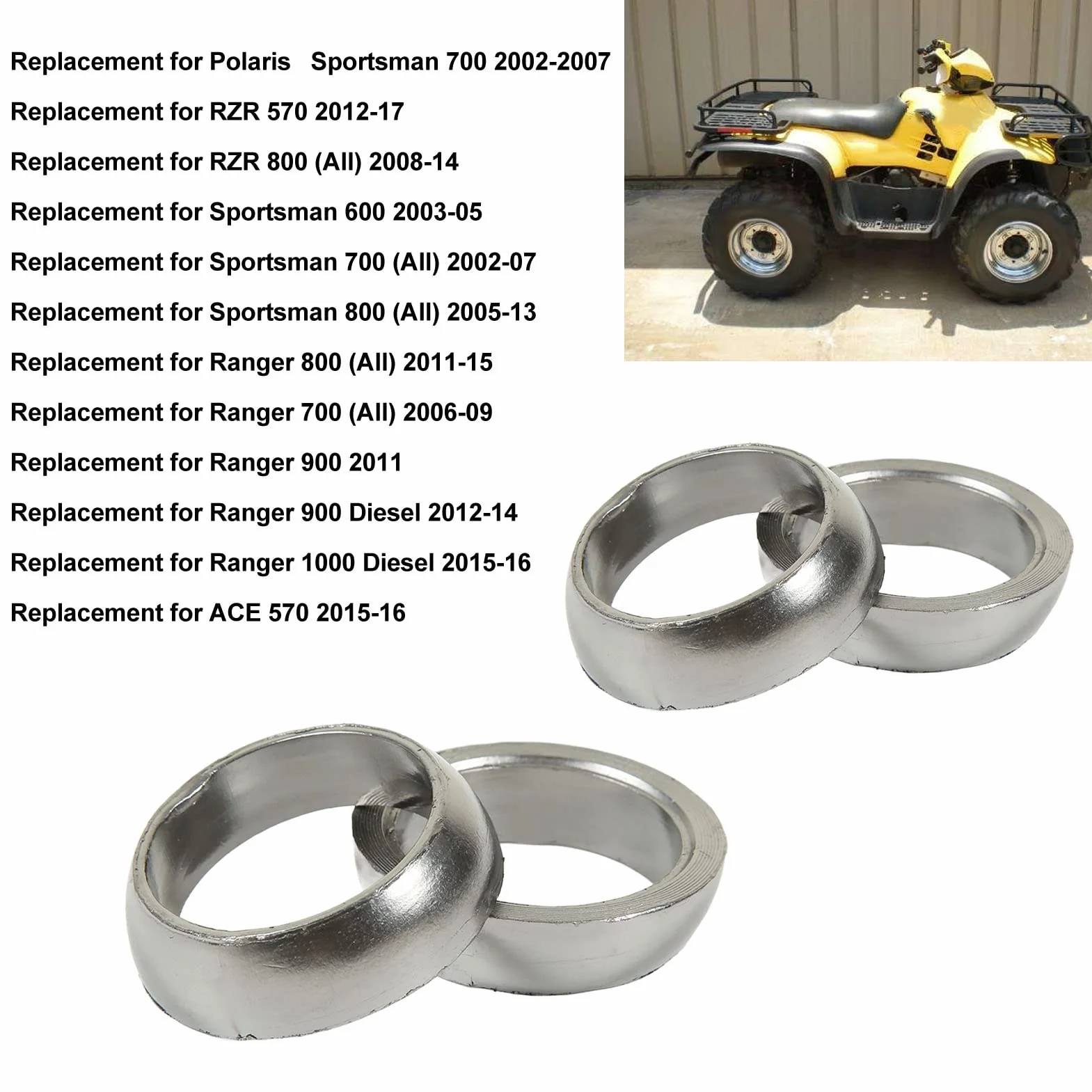 Uszczelka Wydechu Donut Seal 3610047 Zamiennik Dla Sportsman 600 700 800 ATV UTV 4 Sztuk