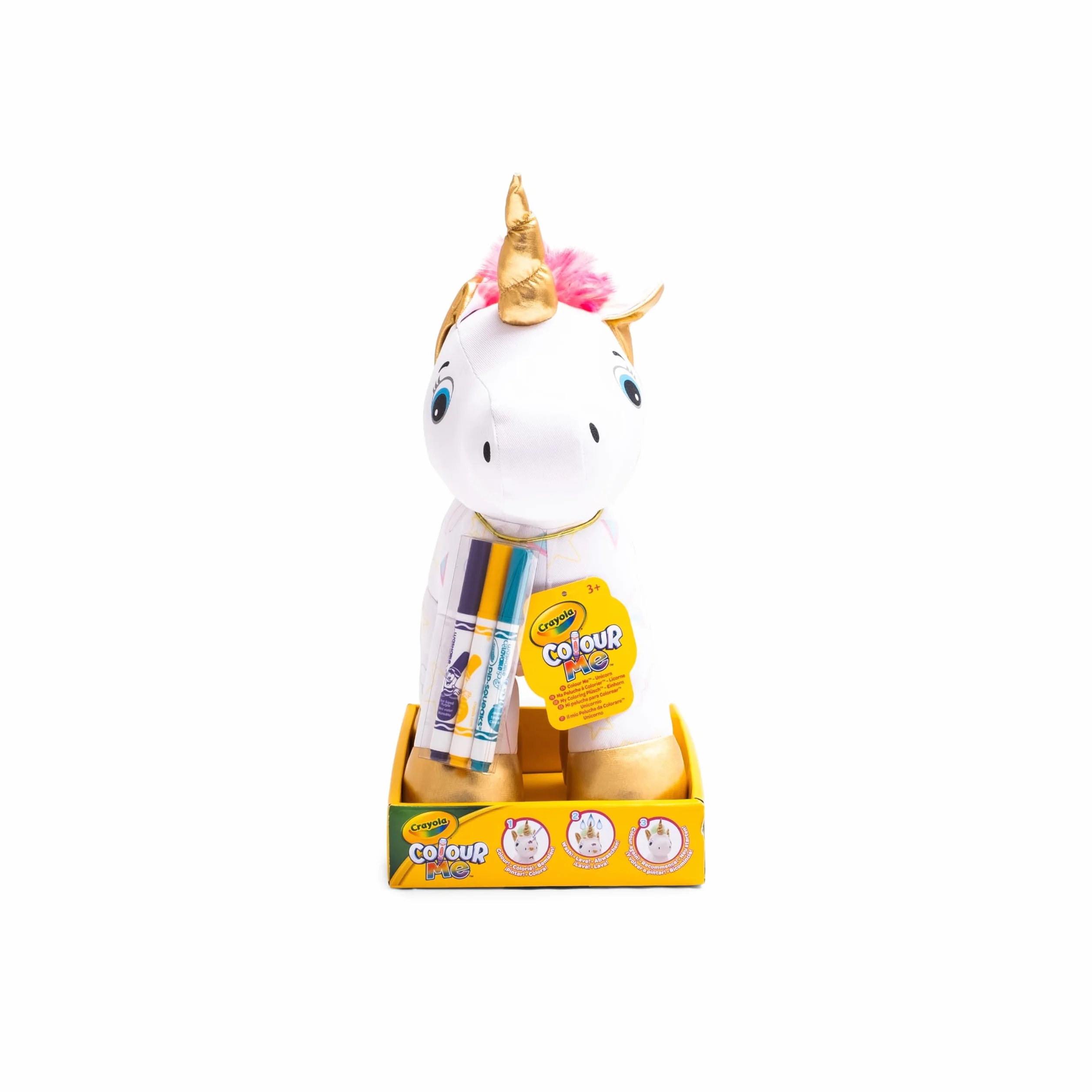 CRAYOLA - Colour Me Plush, pluszowa zabawka z 3 flamastrami, jednorożec, kreatywne zajęcie i prezent dla dzieci od 3 lat, 4026316