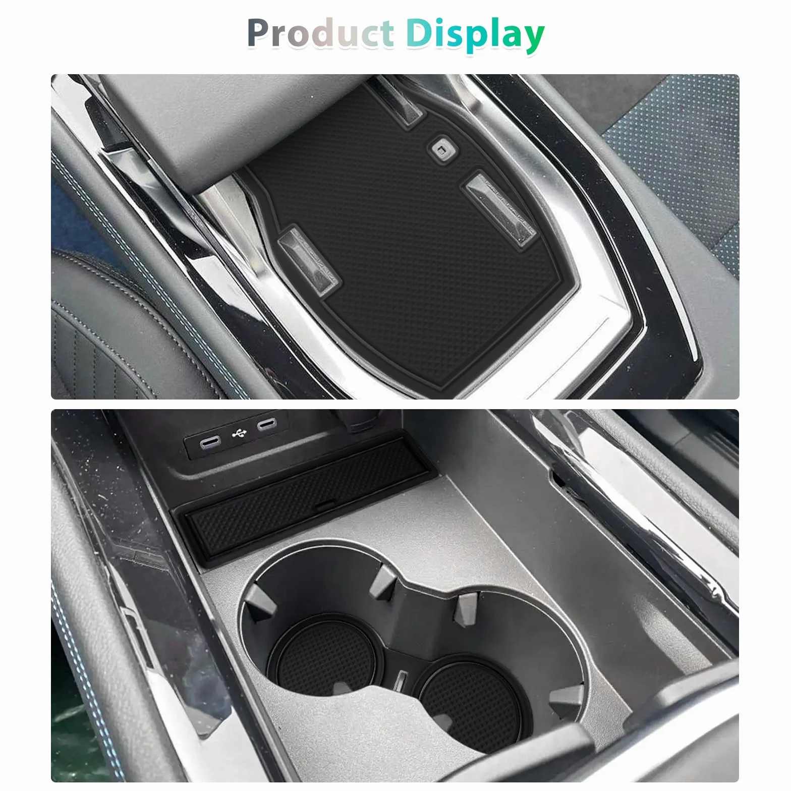 GAFAT Kompatybilne z Renault Austral/Espace 6 VI 2025 2026-2023 Maty Gumowe, Austral Akcesoria Esprit Alpine E-Tech Hybrid Maty Gumowe do Konsoli Środkowej, do Szwów Drzwi (Czarne)