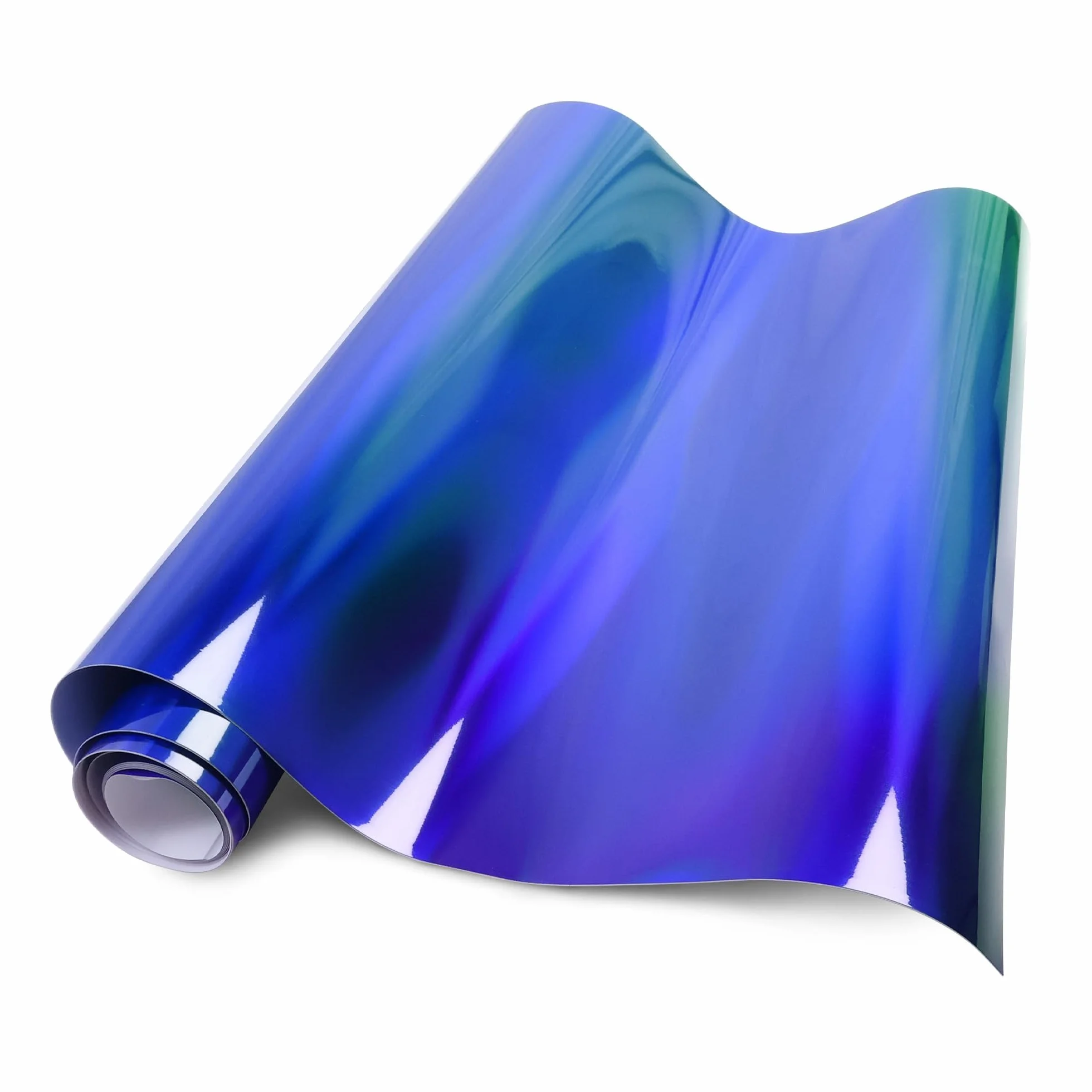 Holograficzna laserowa niebieska folia winylowa, folia samochodowa z metalicznego chromu PET, 150 x 30 cm, samoprzylepna folia samochodowa z winylu do samochodu, motocykla, roweru DIY wewnątrz na