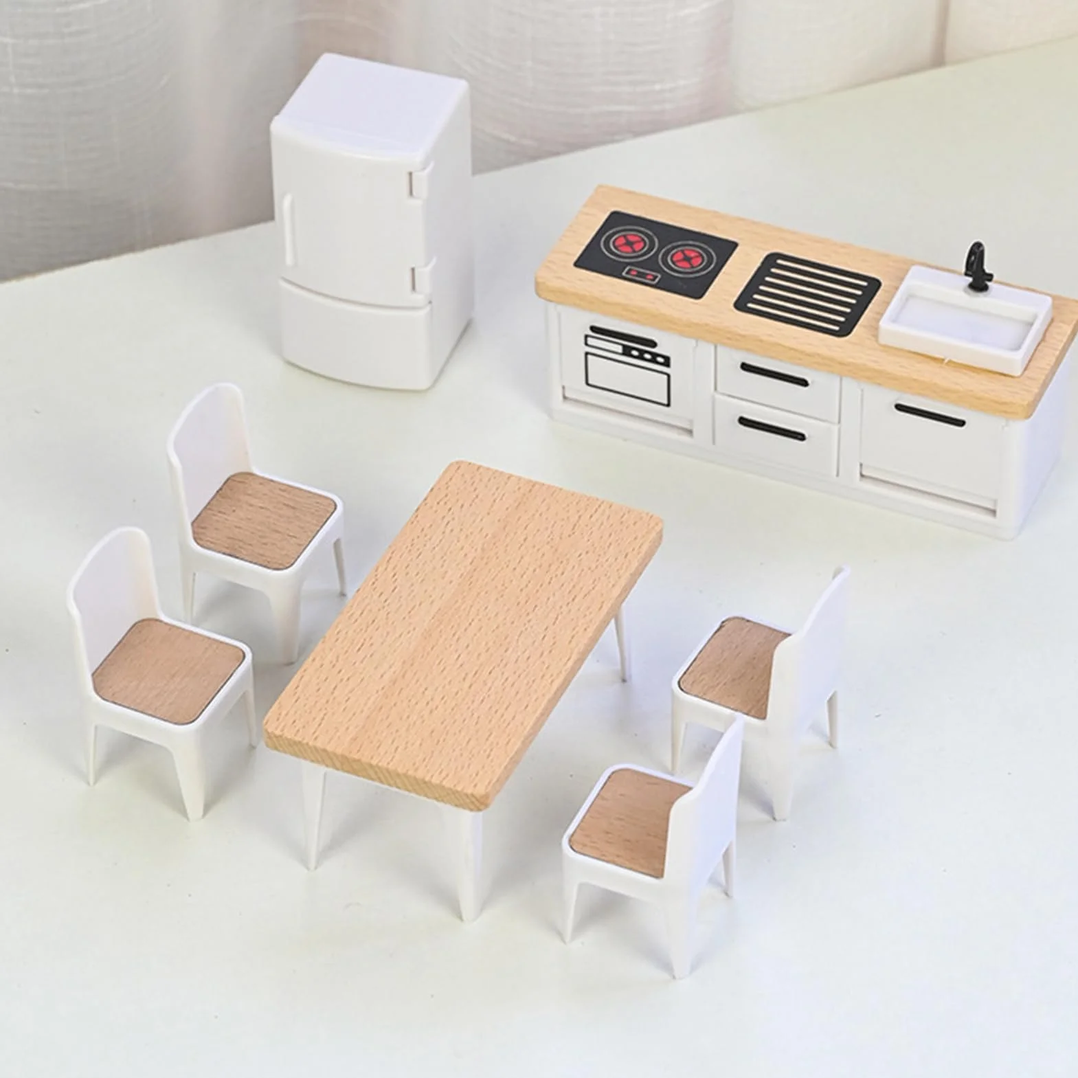 Meble Do Domku Dla Lalek | Zabawka w Formie Miniaturowego Domu - Mebelki Zabawki Do Zabawy Dla Dzieci,do Użytku Domowego Przedszkola Żłobka Podróży i Przyjęć