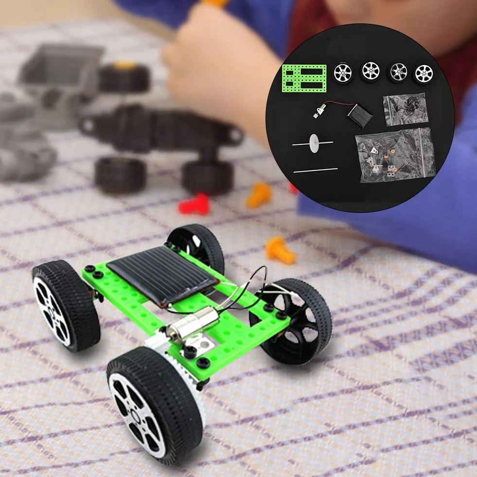 DIY Science Toys Montage Solarbetriebenes Auto Mini Sun Power Solarauto Modell Wissenschaft Experiment Bauspielzeug für Kinder