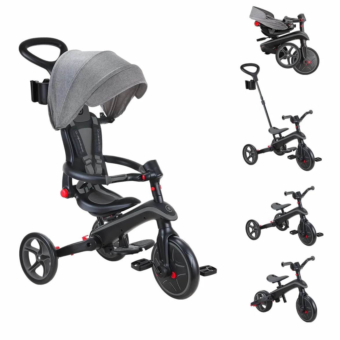 Globber - Tricycle Explorer 4 w 1 - Składany i ewolucyjny trójkołowiec dla maluchów od 10 miesięcy do 5 lat