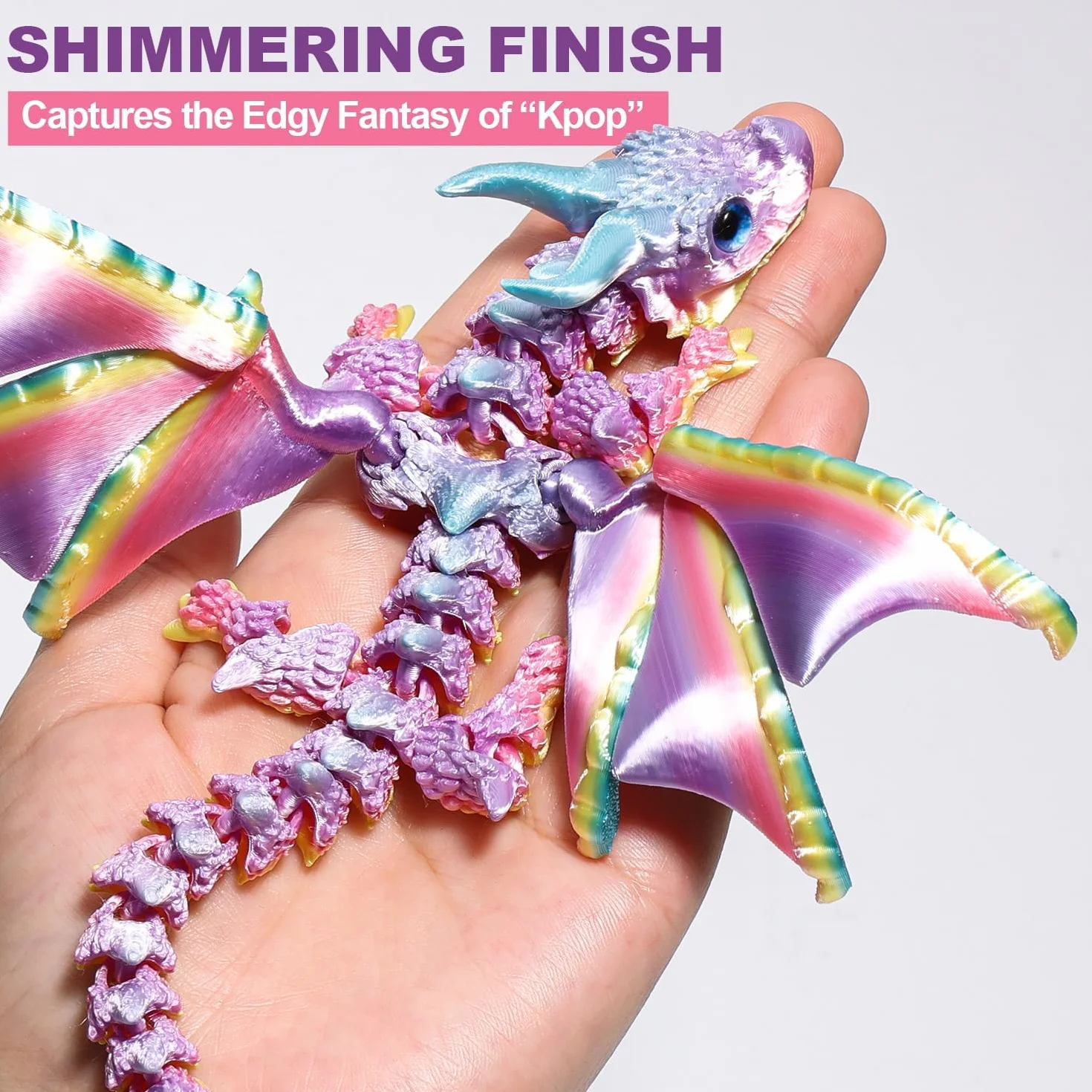 3D drukowane skrzydła przegubowy smok - Fidget spinner Flamewing, zabawka jak wytresować smoka, smok elastyczna zabawka z ruchomymi stawami, dekoracja domu i biura, prezent na Boże Narodzenie